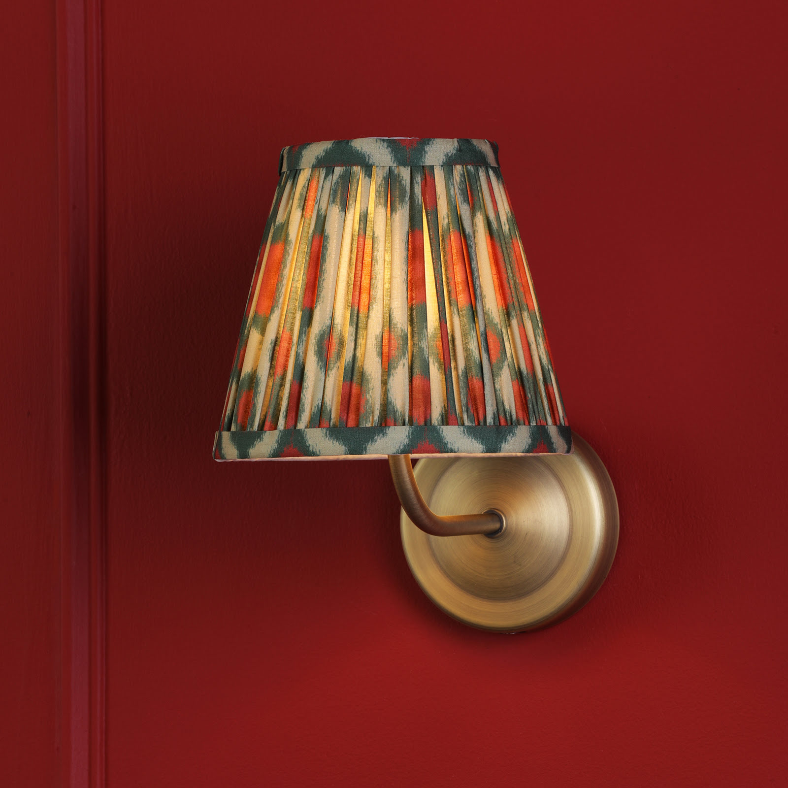 Navarro Rechargeable Wall Light Matt Antique Brass With Shade LED