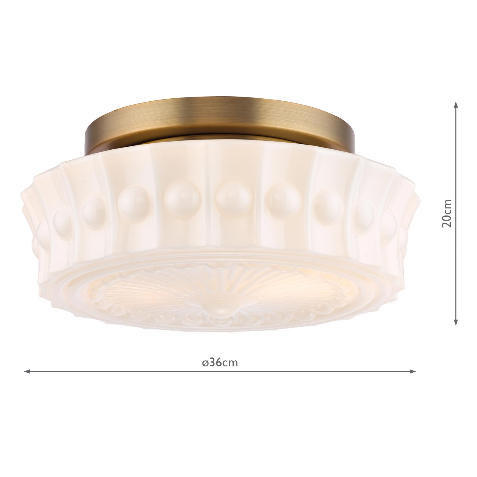 Neema 2 Light Flush Opal Glass and Antique Bronze