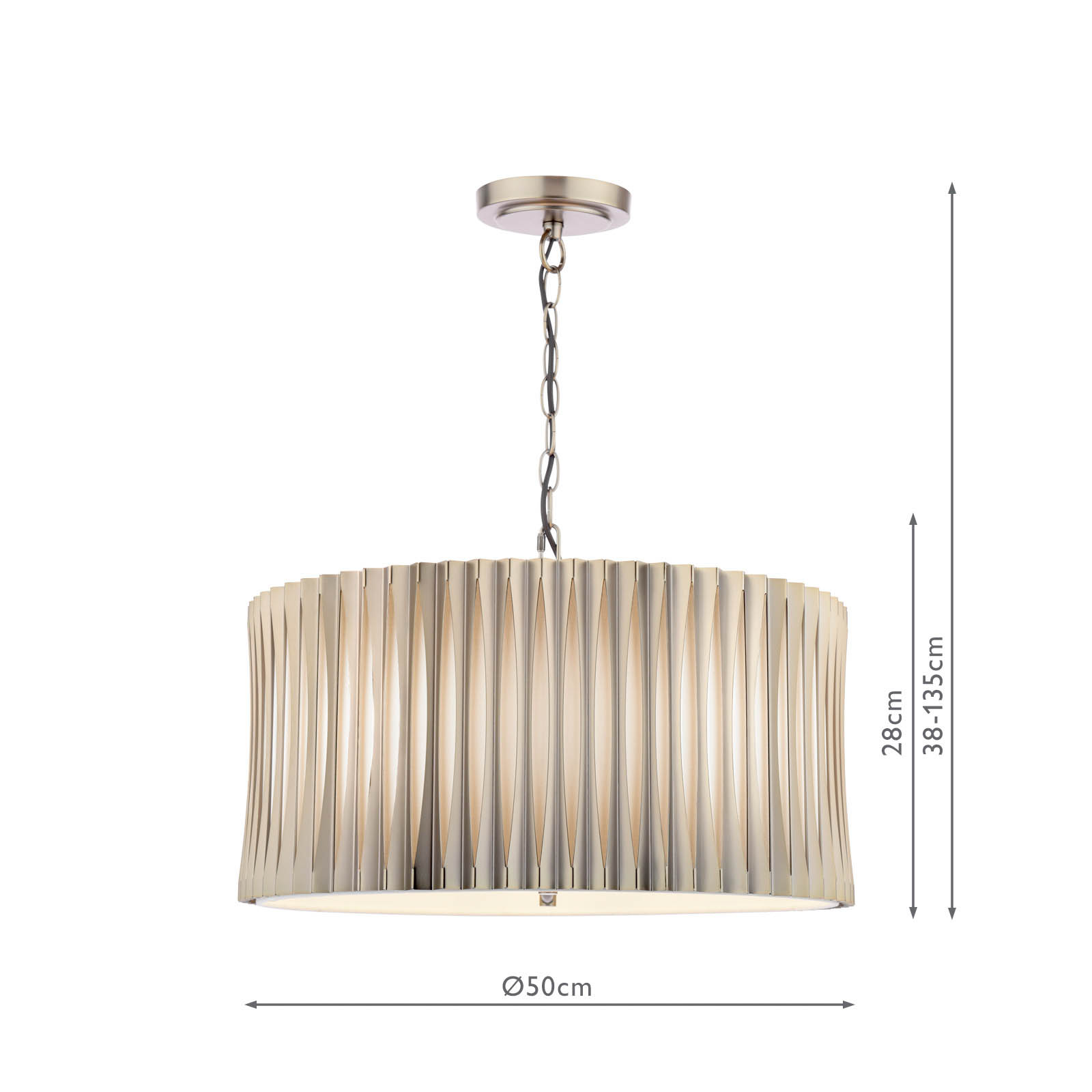 Netra 3 Light Pendant Satin Bronze and Ivory