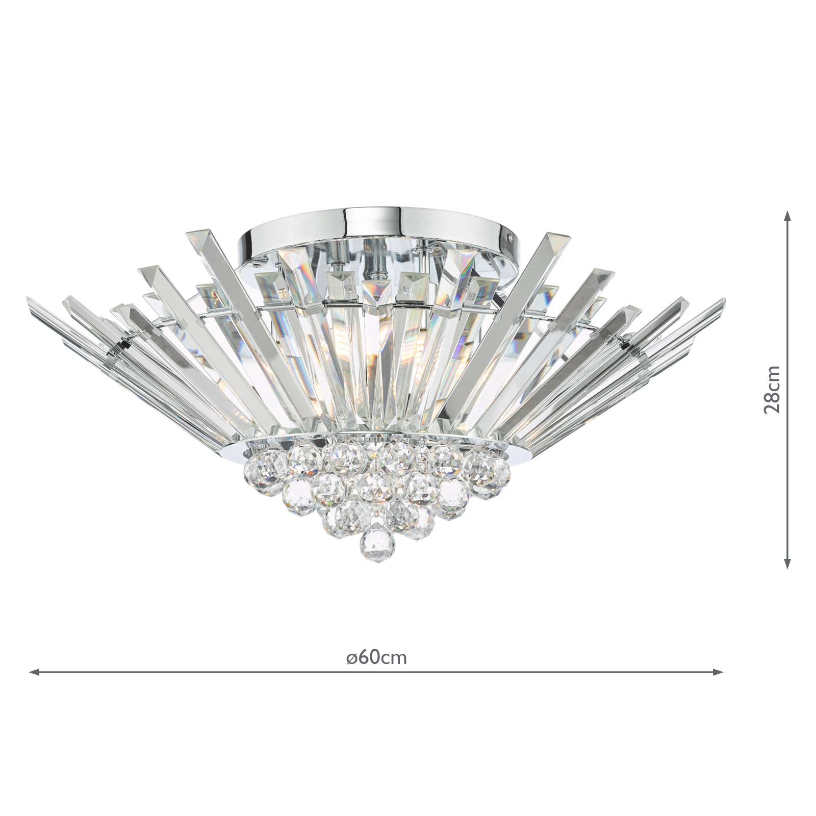 Nimbus 5 Light Flush Polished Chrome Crystal