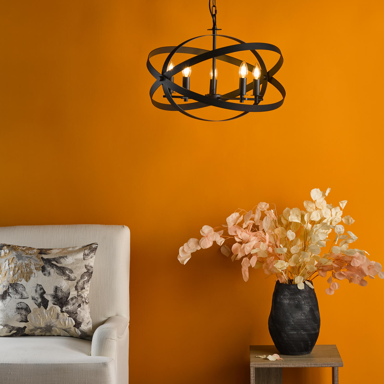 Nitya 5 Light Pendant Matt Black