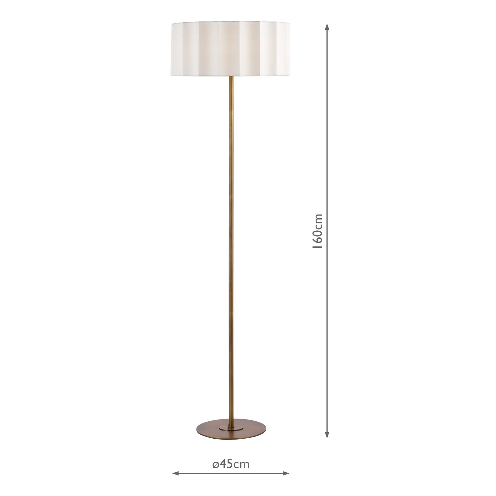 Noura Floor Lamp Antique Bronze and Ivory Ivory Scallop Shade