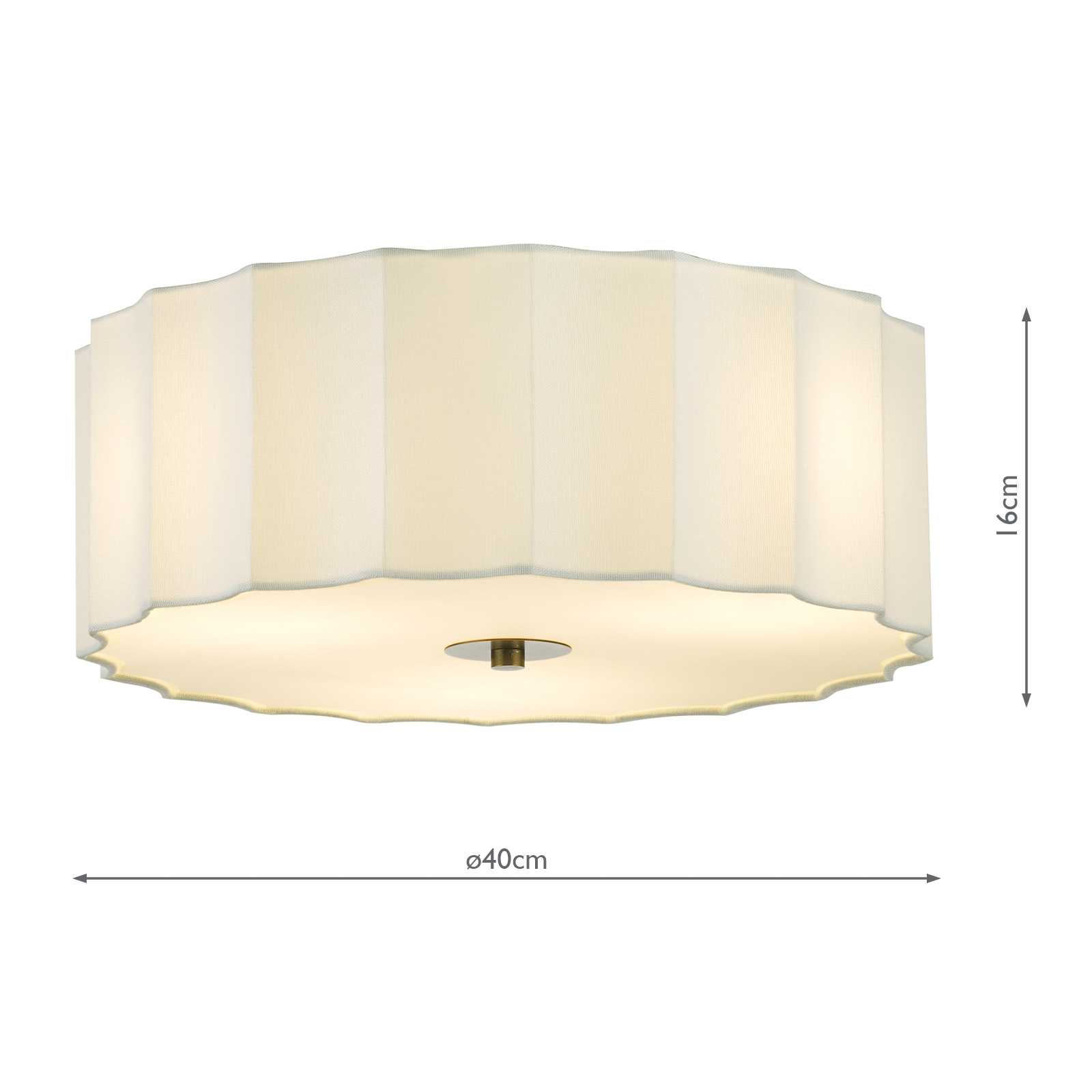Noura 3 Light Flush Ivory and White