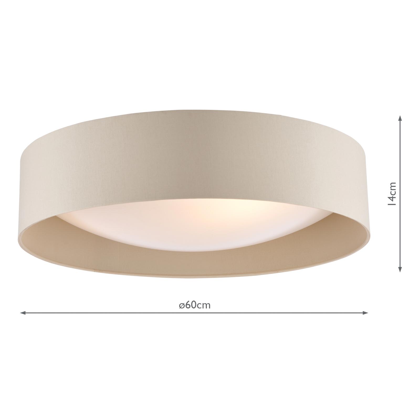 Nysa 3 Light Flush Taupe Faux Silk and Opal Frosted Acrylic Diffuser
