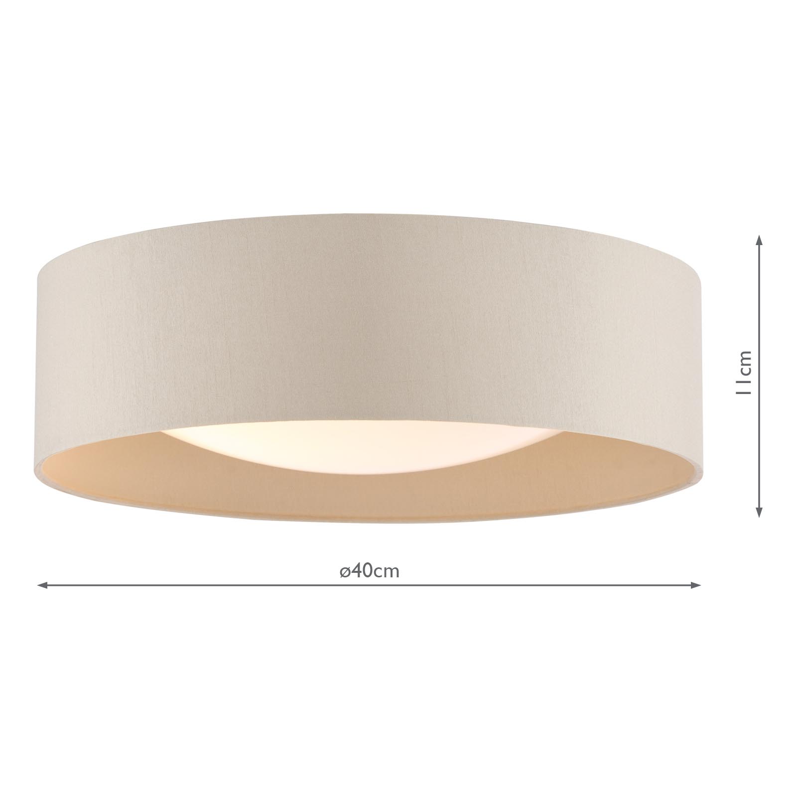 Nysa 2 Light Flush Taupe Faux Silk and Opal Frosted Acrylic Diffuser