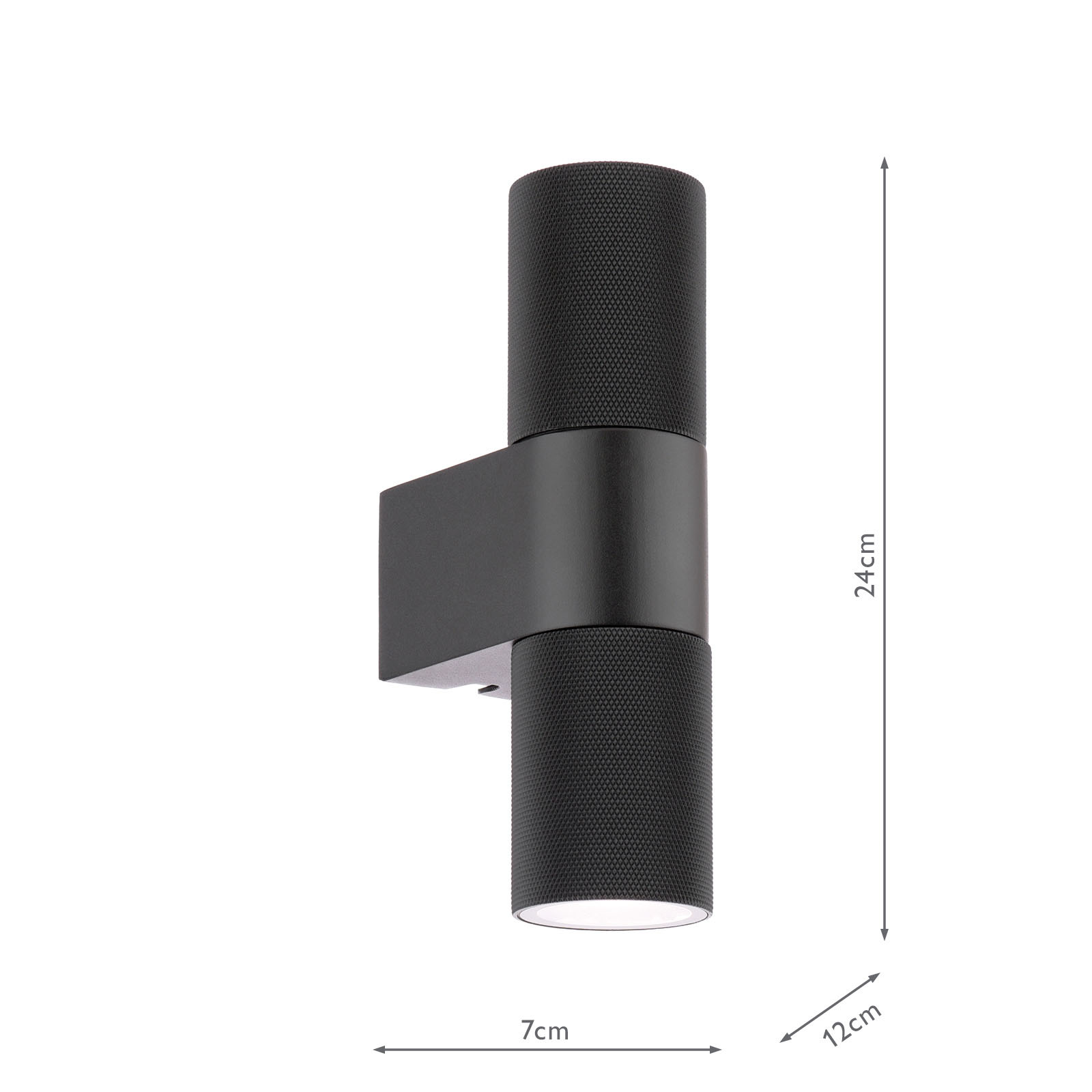Obi 2 Light Outdoor Wall Light Matt Black IP54