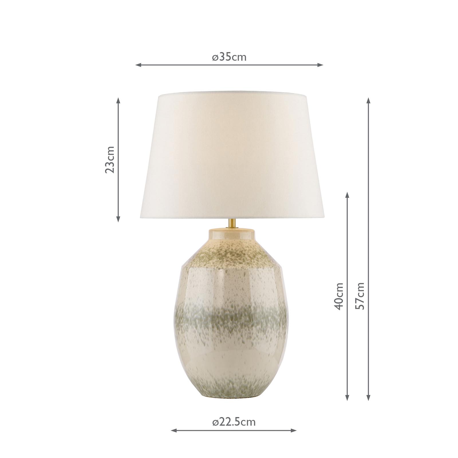 Omari Table Lamp Green Ceramic and Antique Brass With Shade