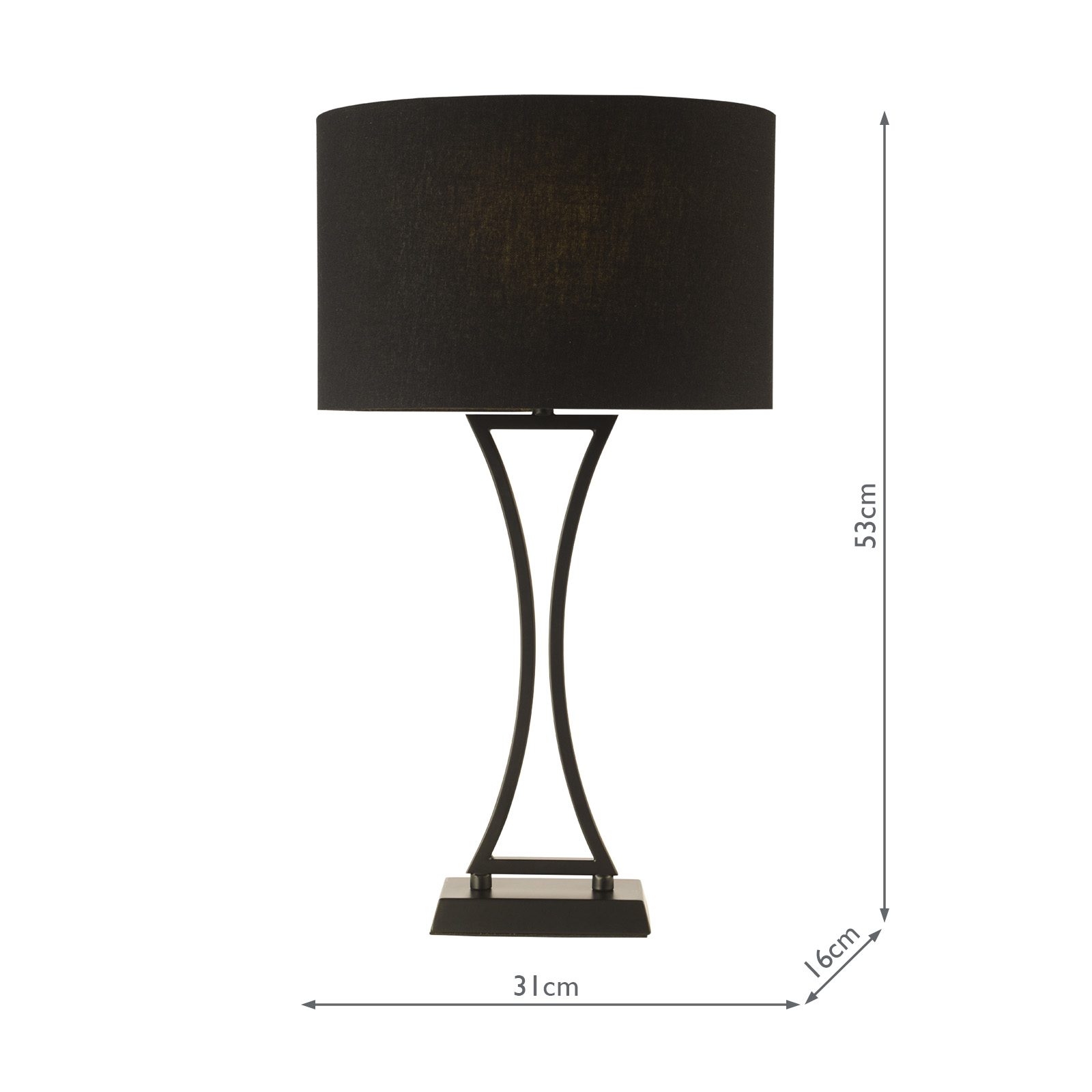 Oporto Table Lamp Matt Black With Shade