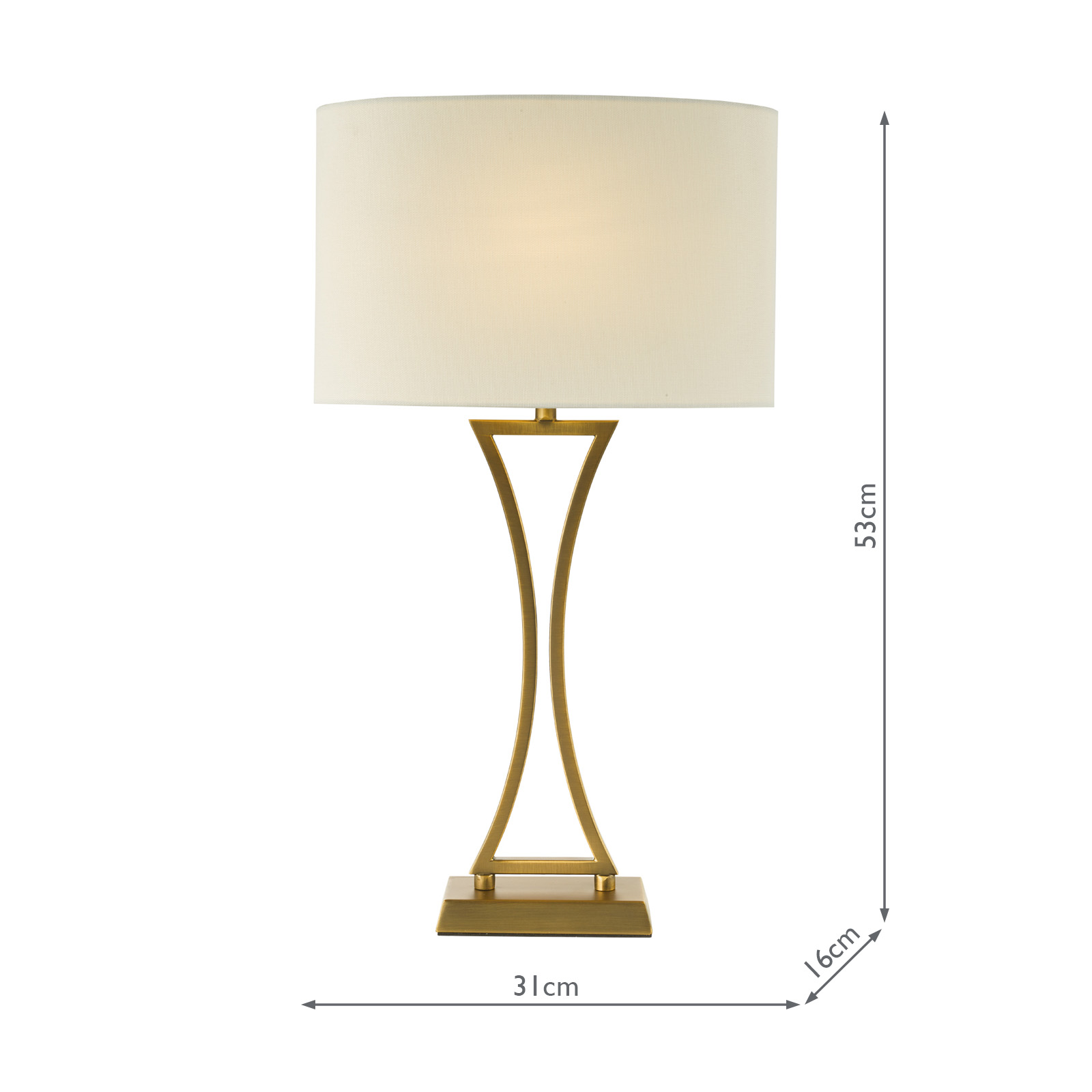 Oporto Table Lamp Aged Brass With Shade