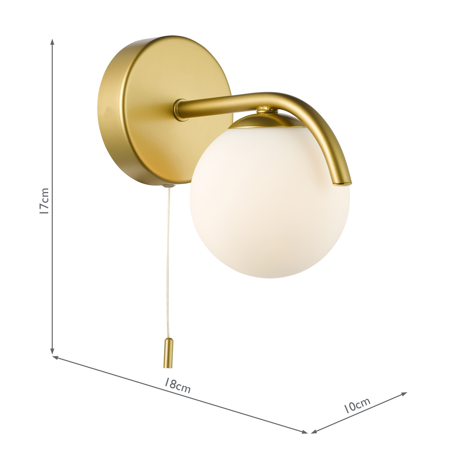 Orlena Wall Light Satin Gold and Opal Glass