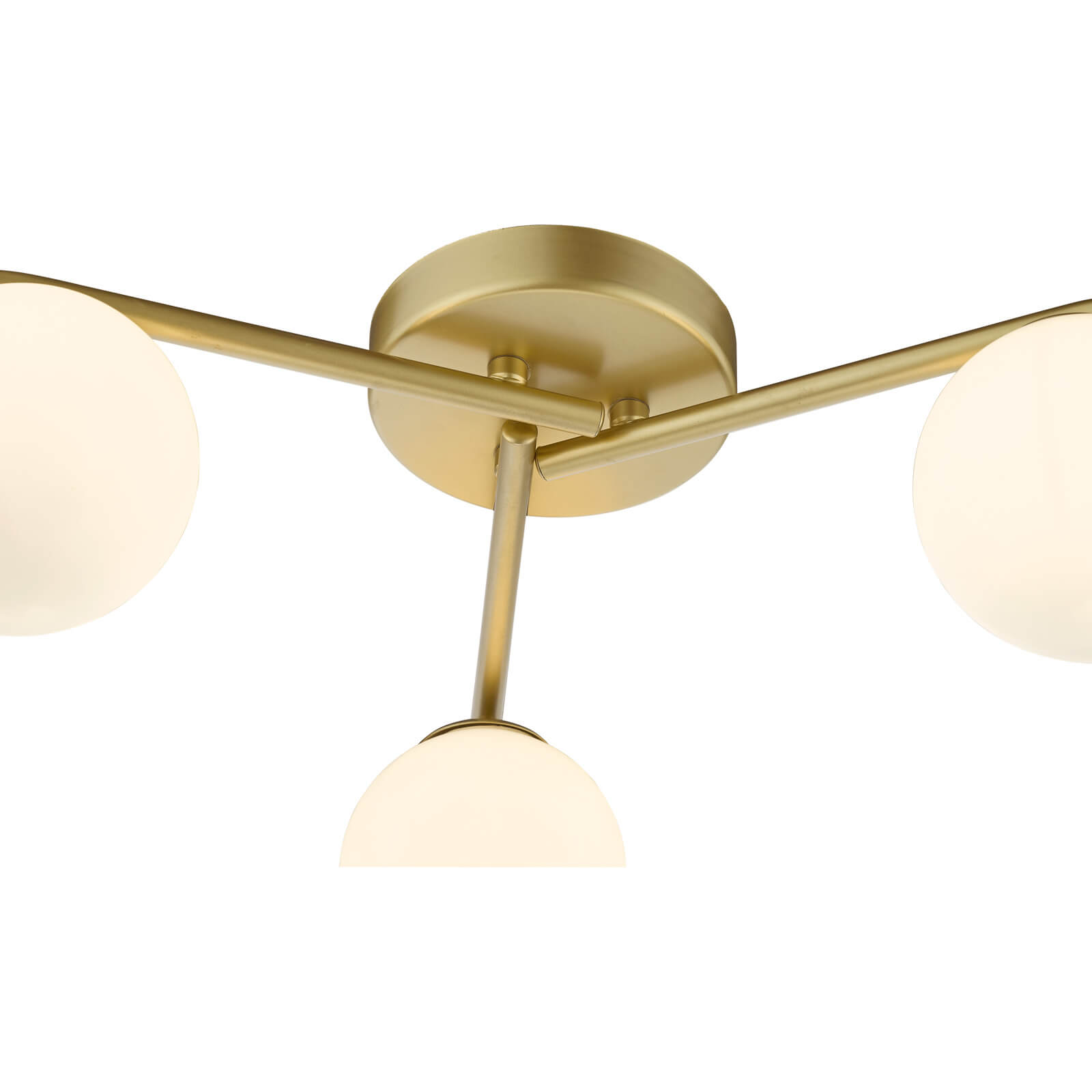 Orlena 3 Light Flush Satin Gold and Opal Glass
