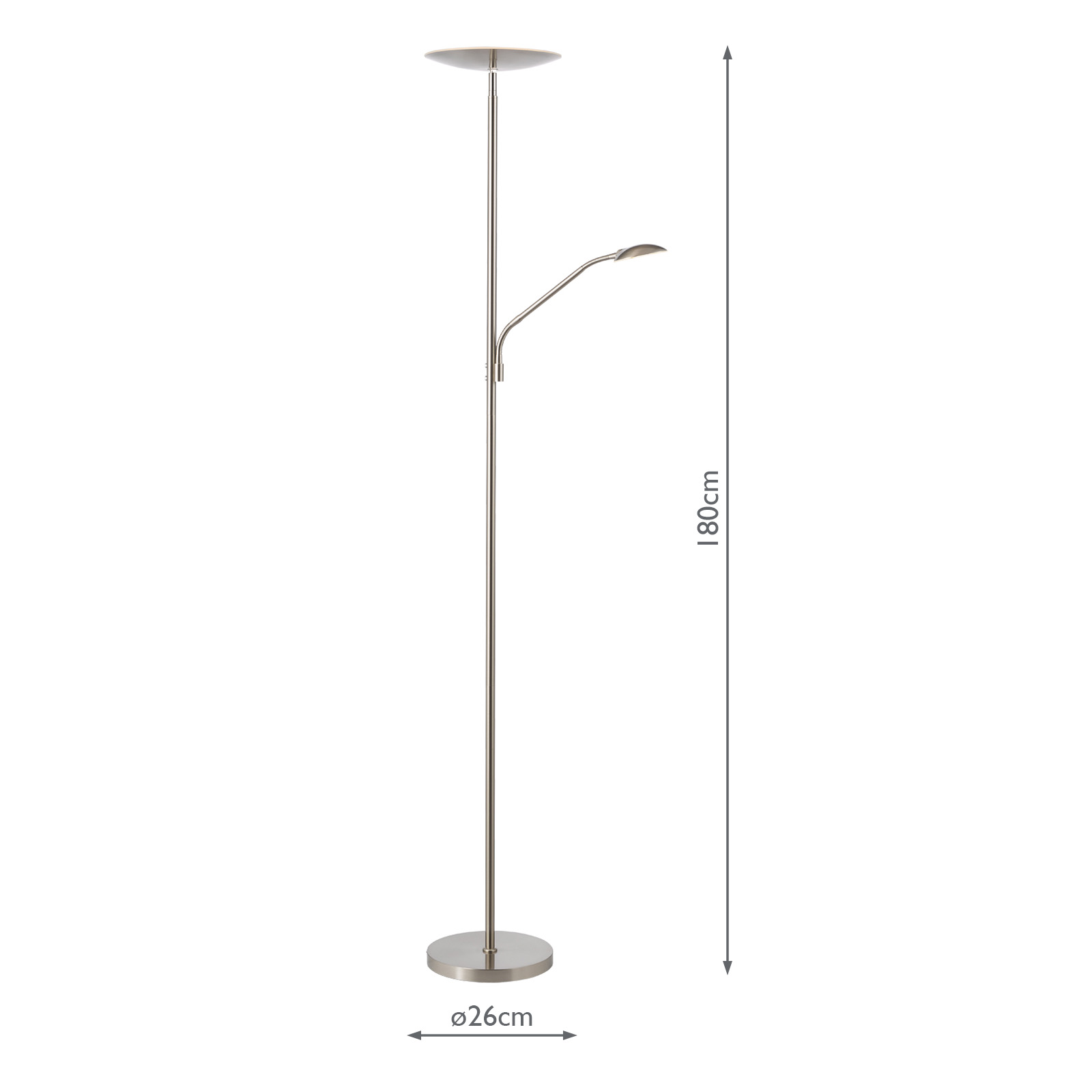 Osbert Mother & Child Floor Lamp Satin Nickel LED
