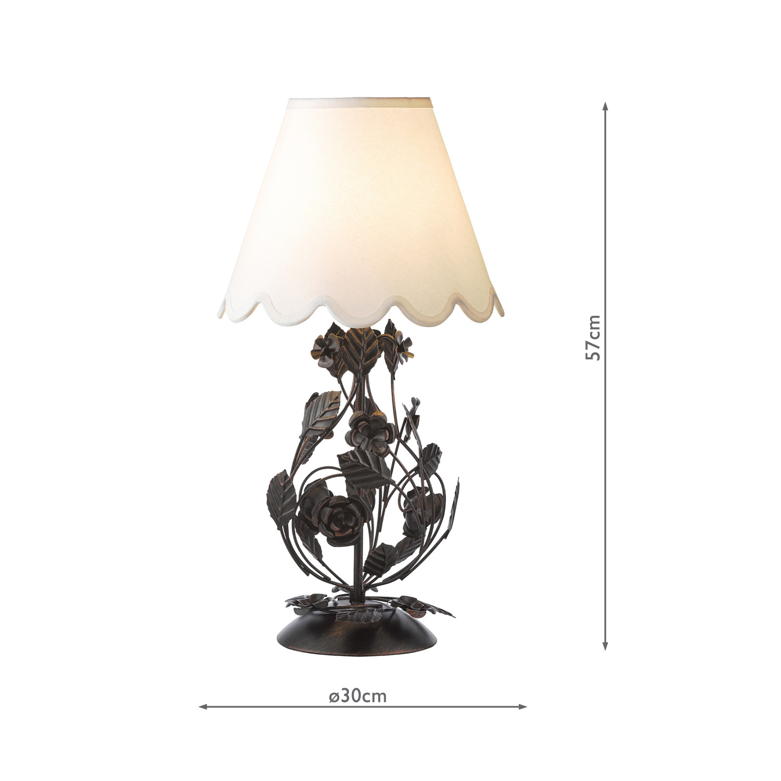 Priscilla Table Lamp Matt Black With Shade