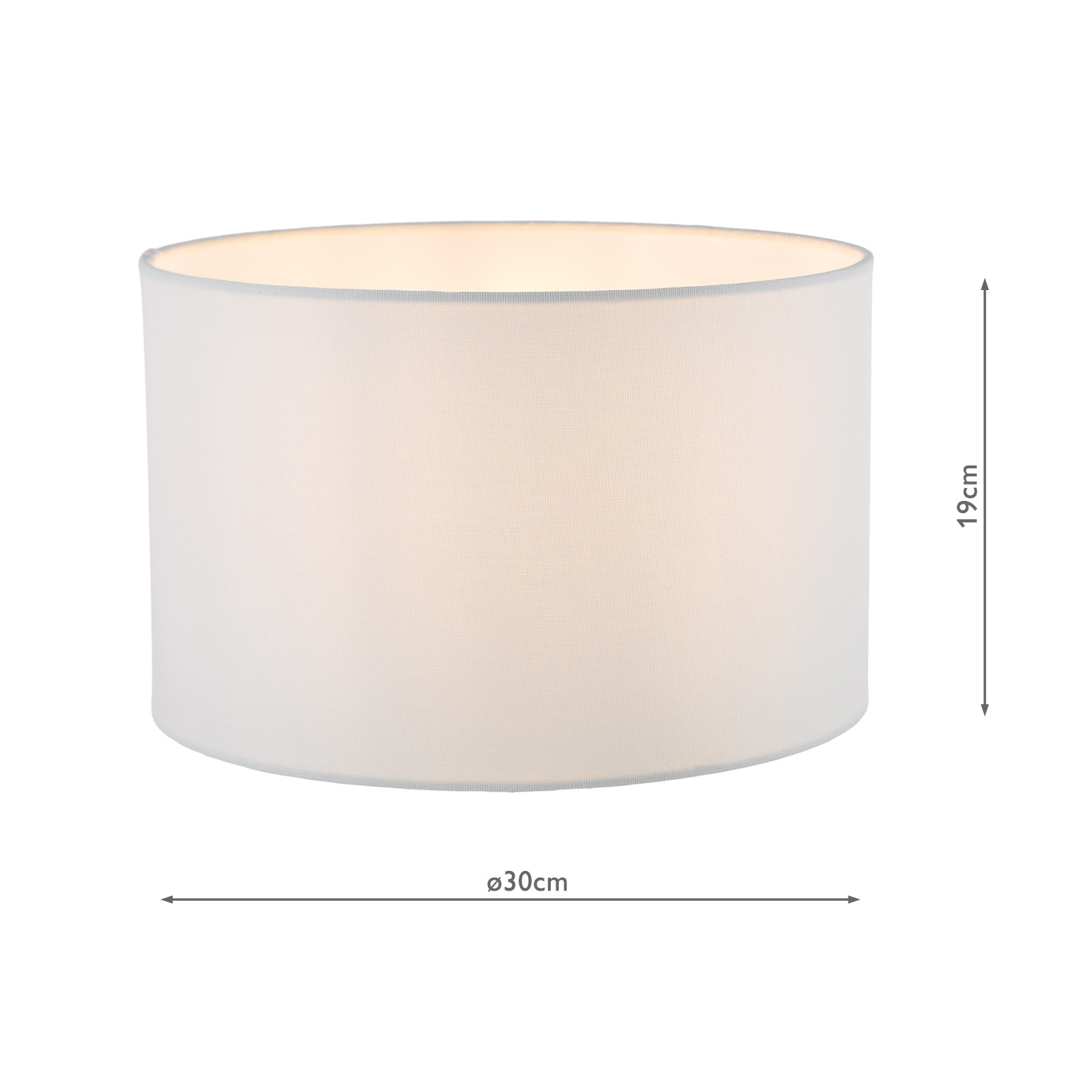 Pyramid White Linen Drum Shade 30cm