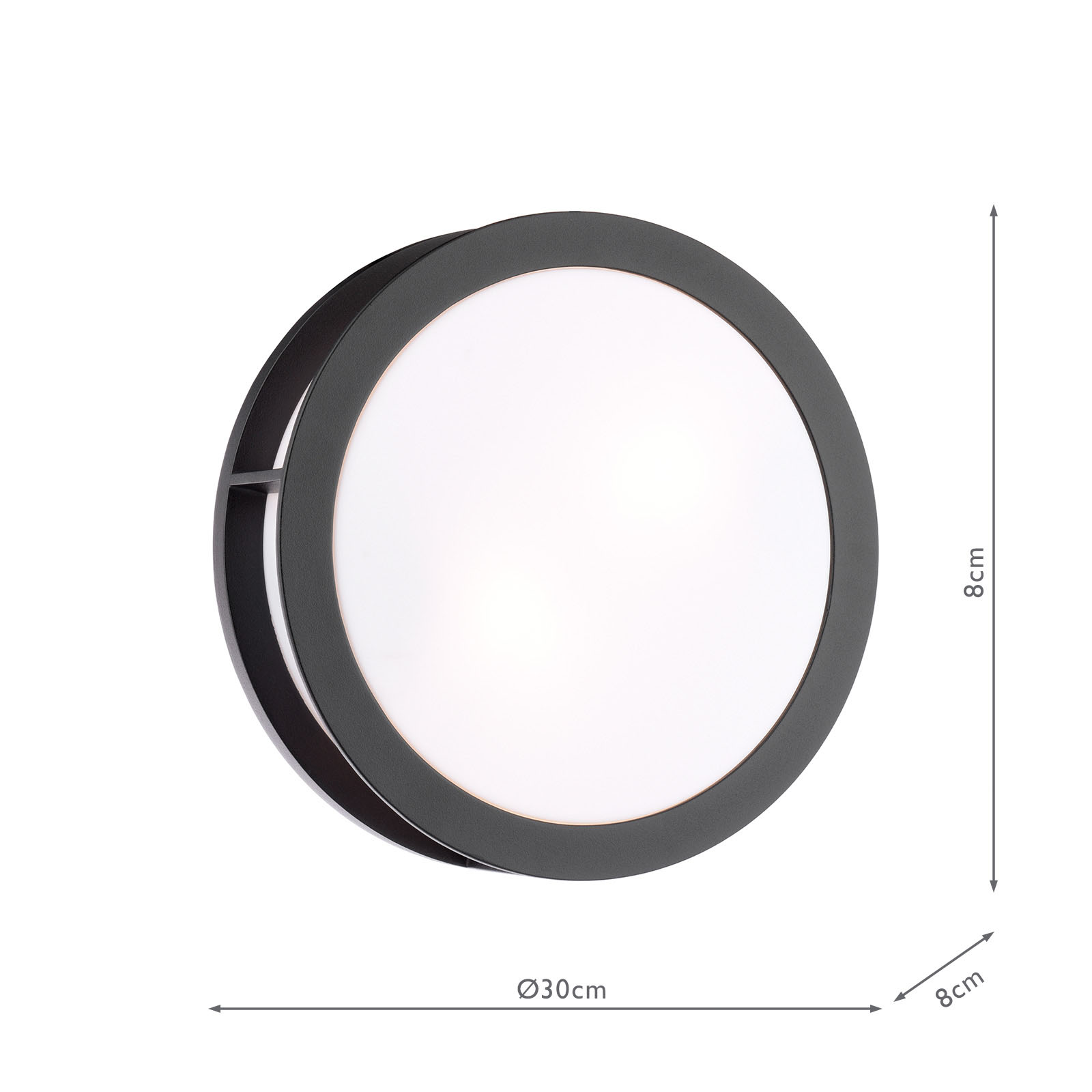 Ratana Outdoor Wall Light Matt Black and Opal IP44