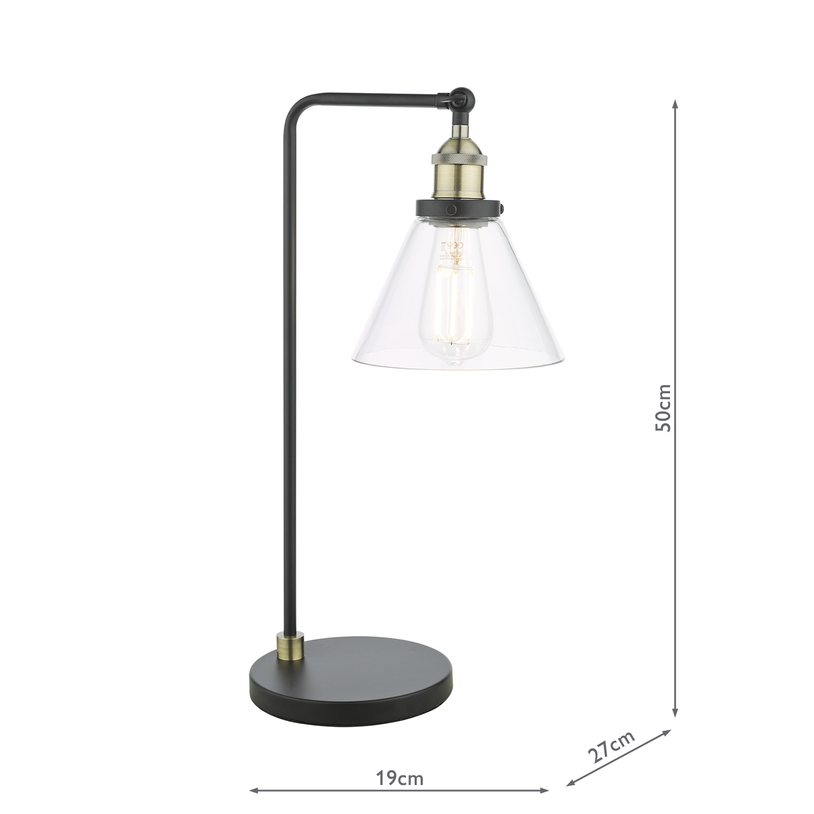 Ray Table Lamp Antique Brass and Glass