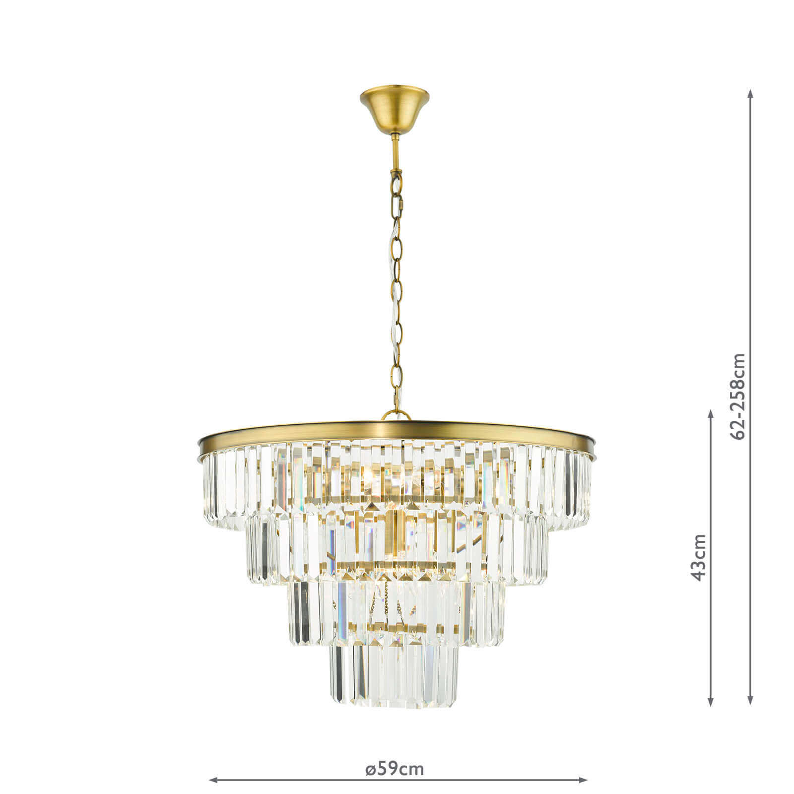 Rhapsody 6 Light Chandelier Crystal and Natural Brass