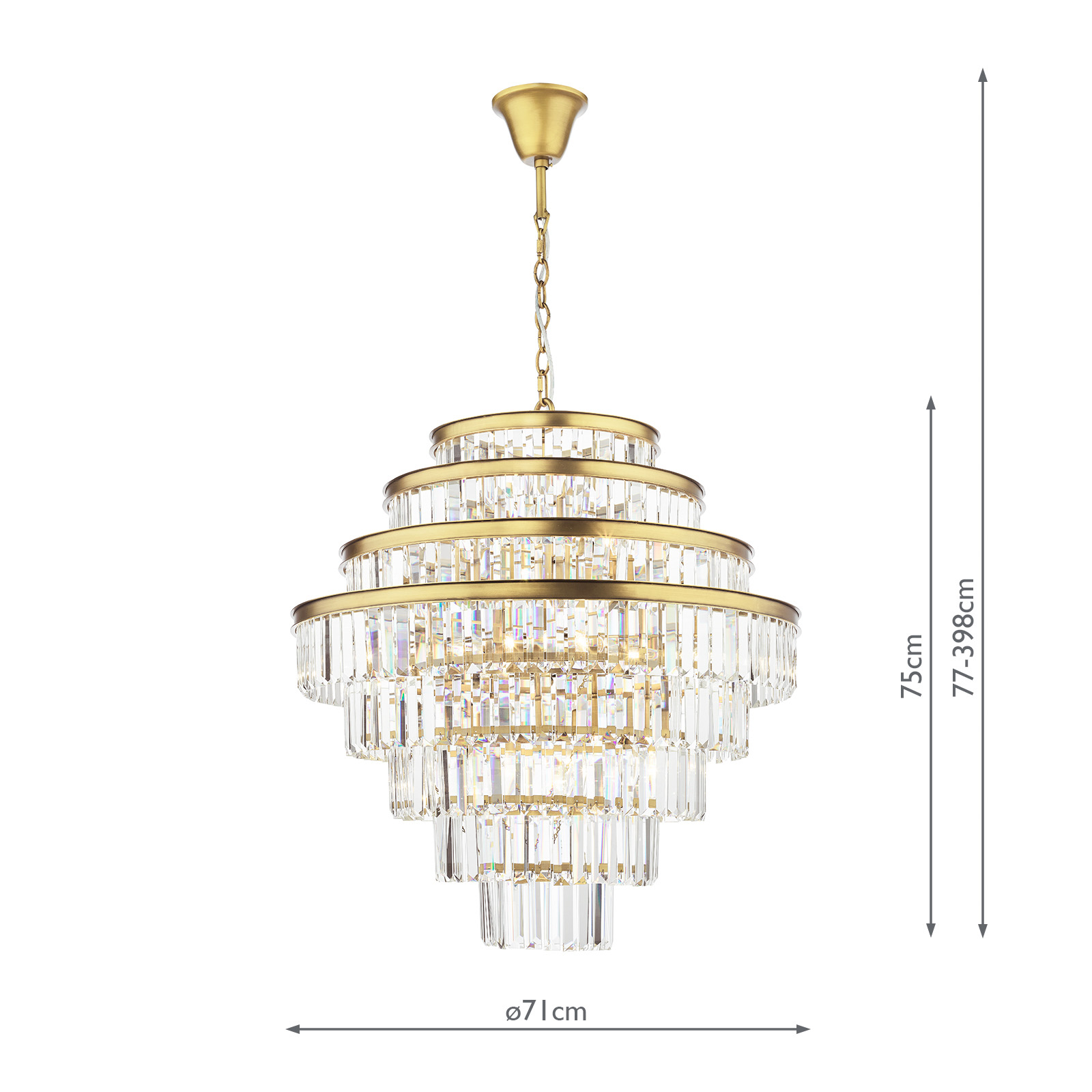 Rhapsody 12 Light Chandelier Bronze Crystal