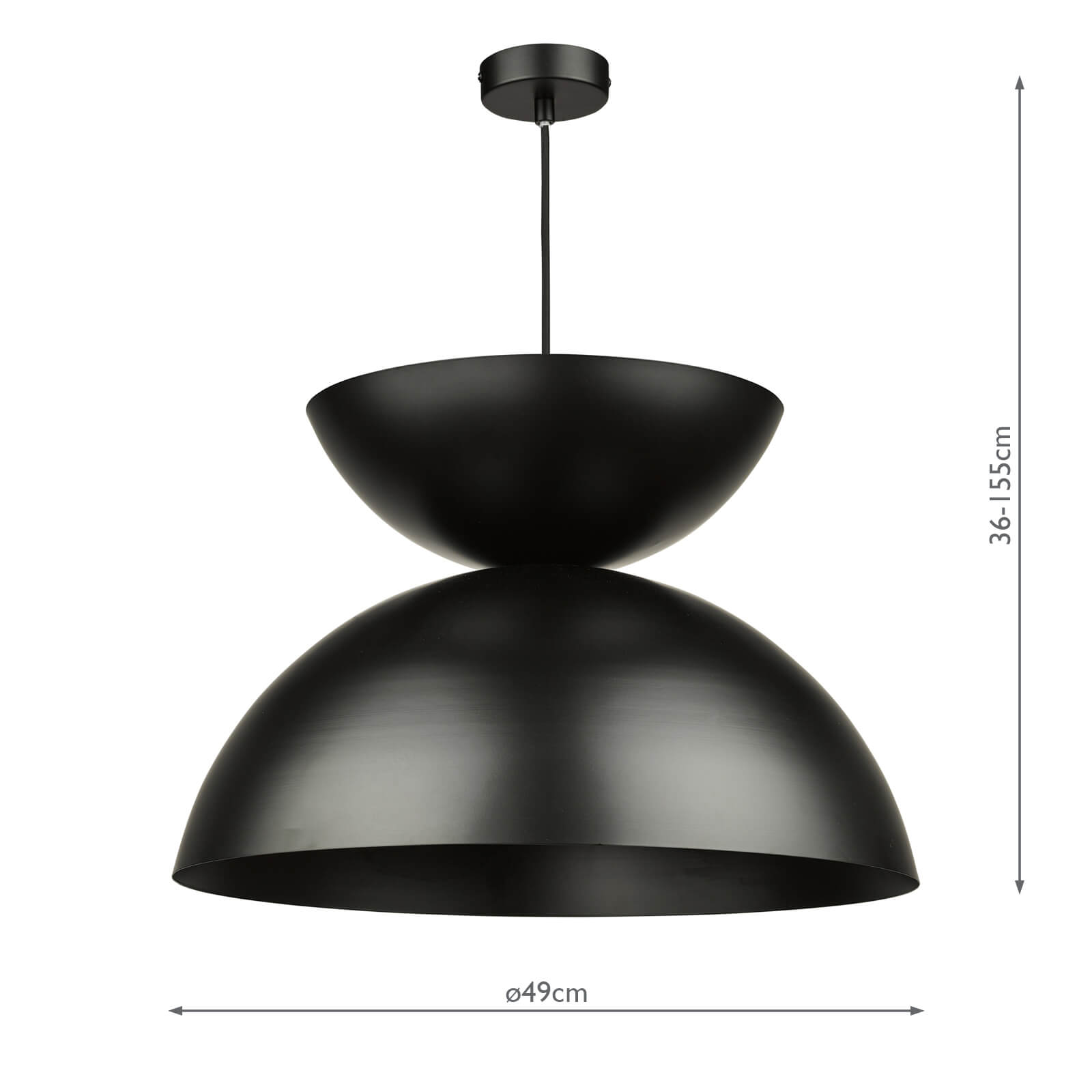 Riya Large Pendant Matt Black 