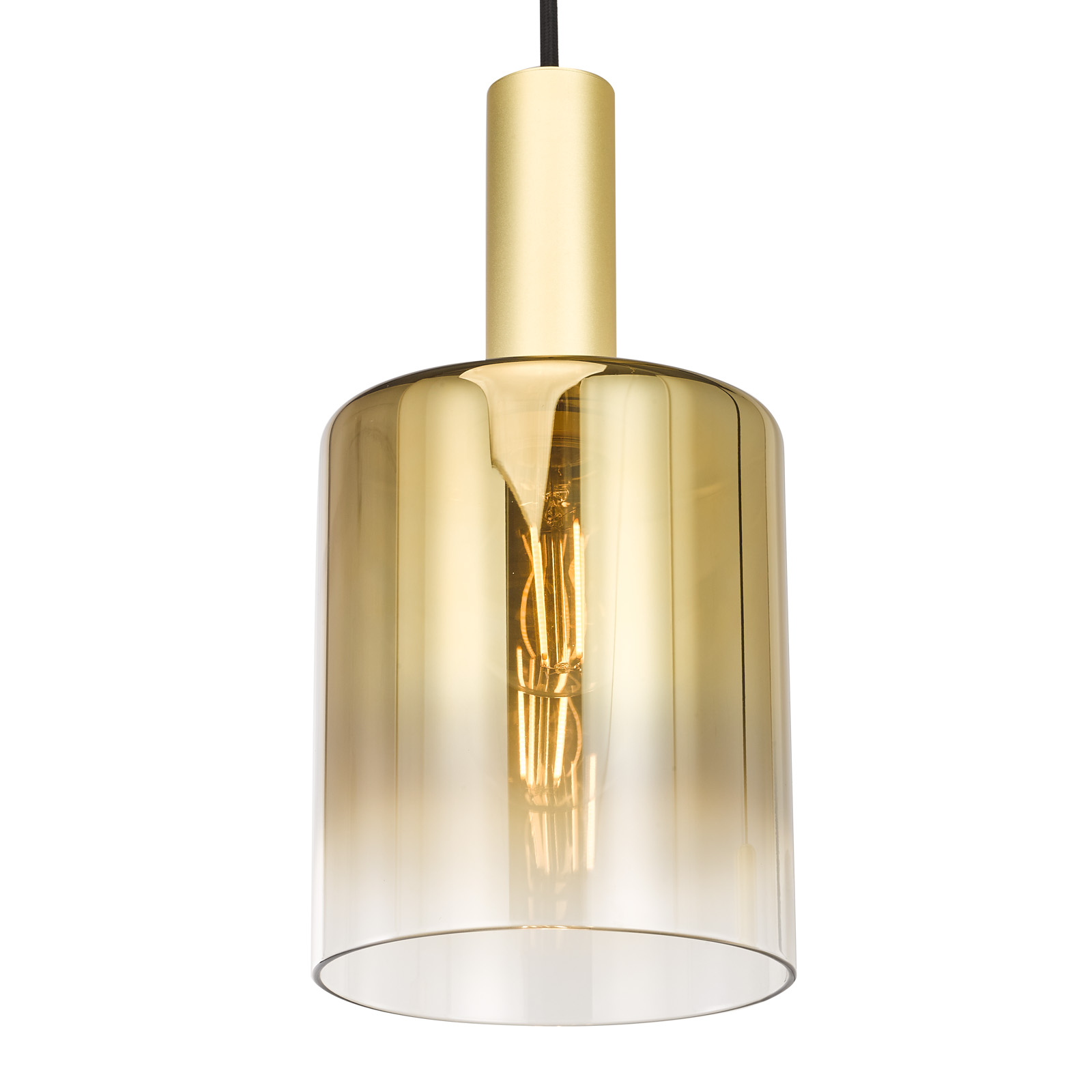 Savannah 3 Light Cluster Pendant Satin Gold and Gold Ombre Glass