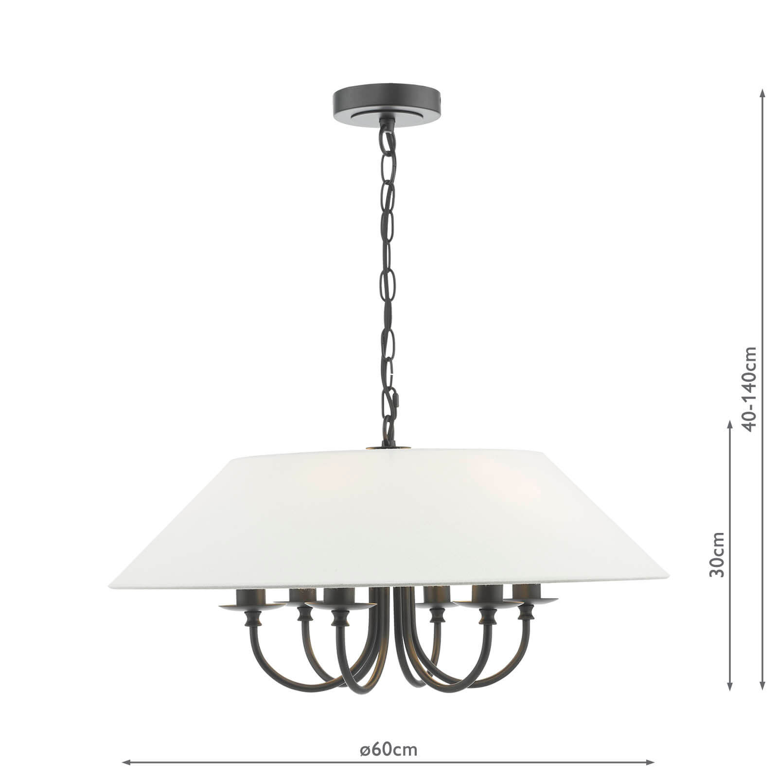 Sivan 6 Light Pendant Matt Black With Shade