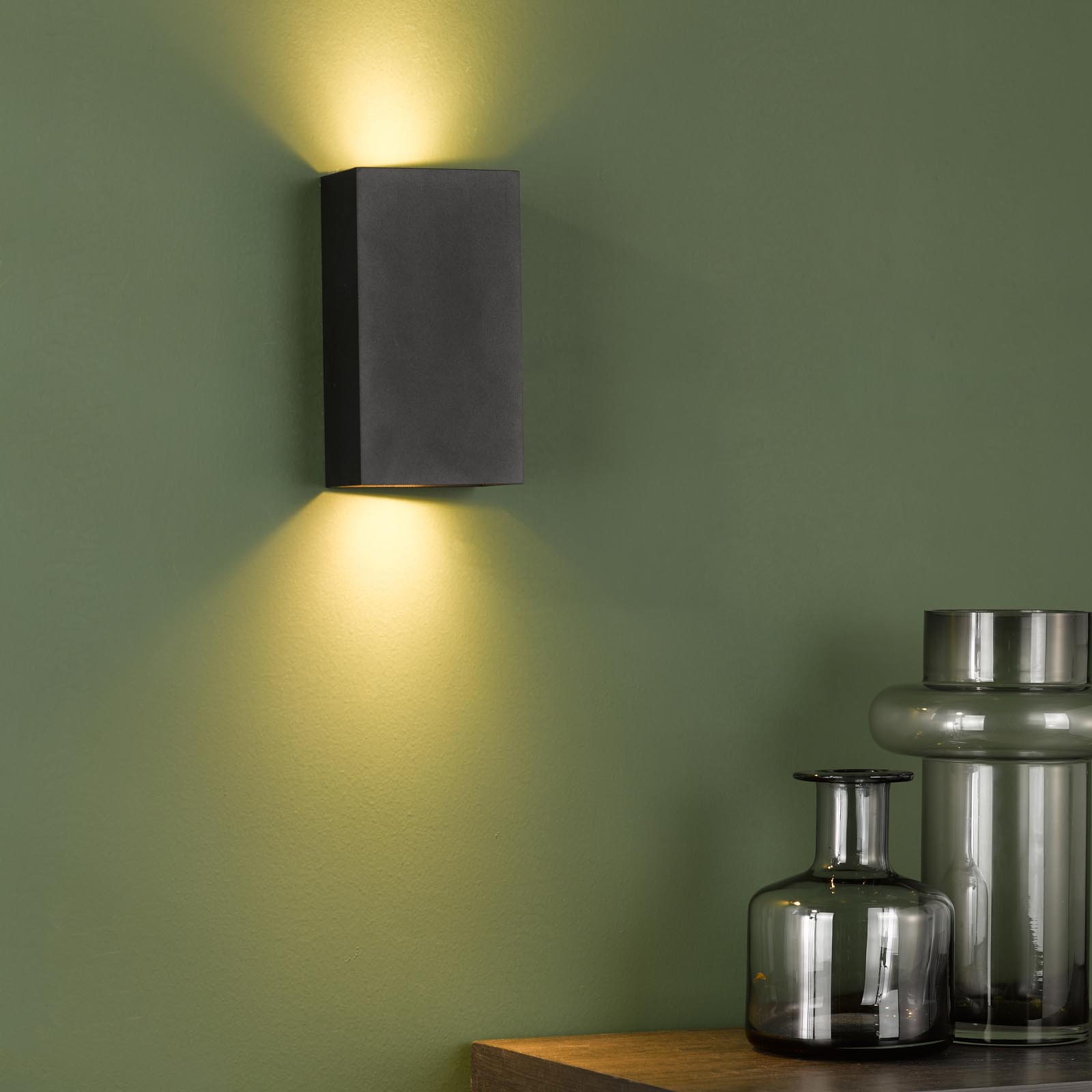 Soven 2 Light Wall Washer Matt Black