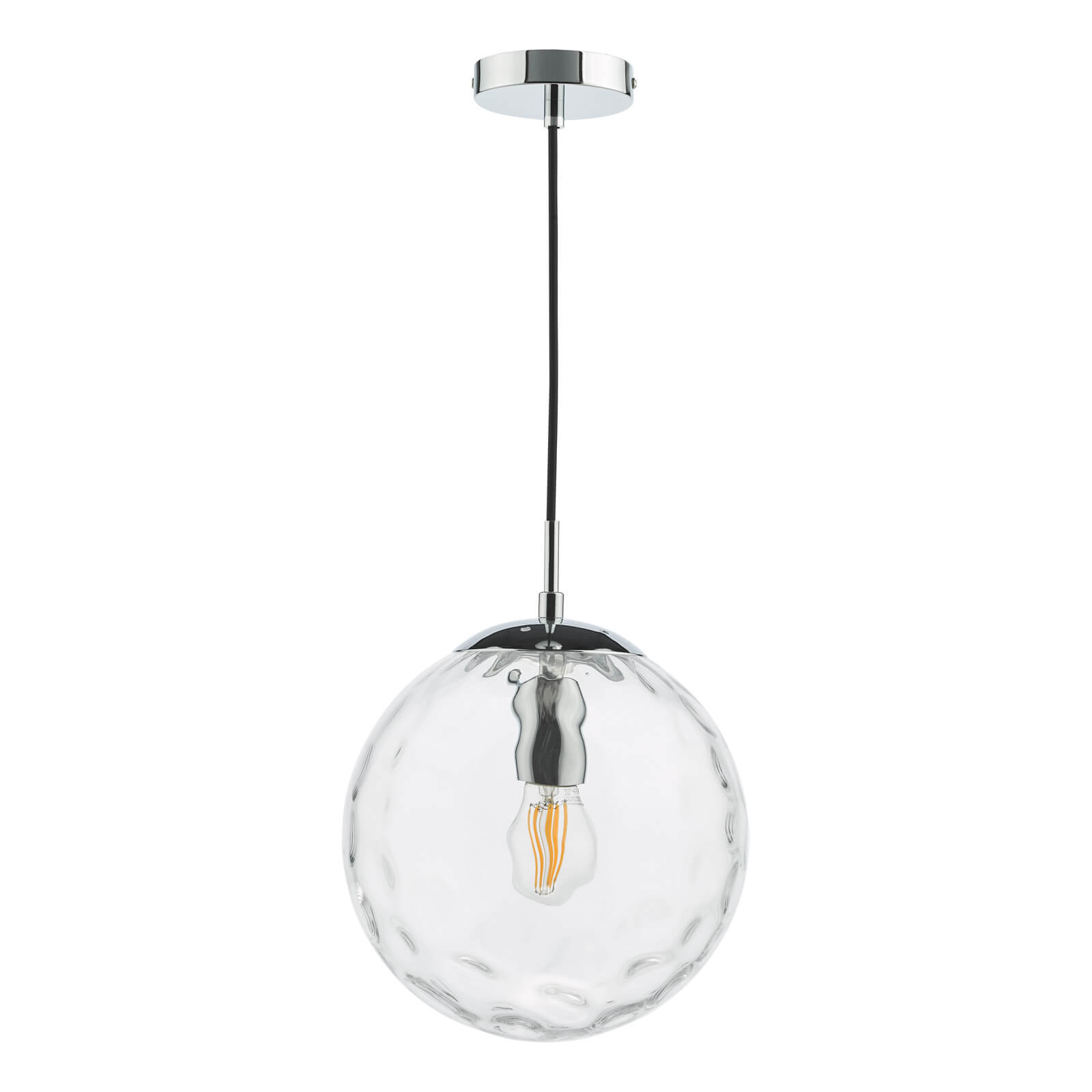 Ripple Pendant Polished Chrome & Clear Glass