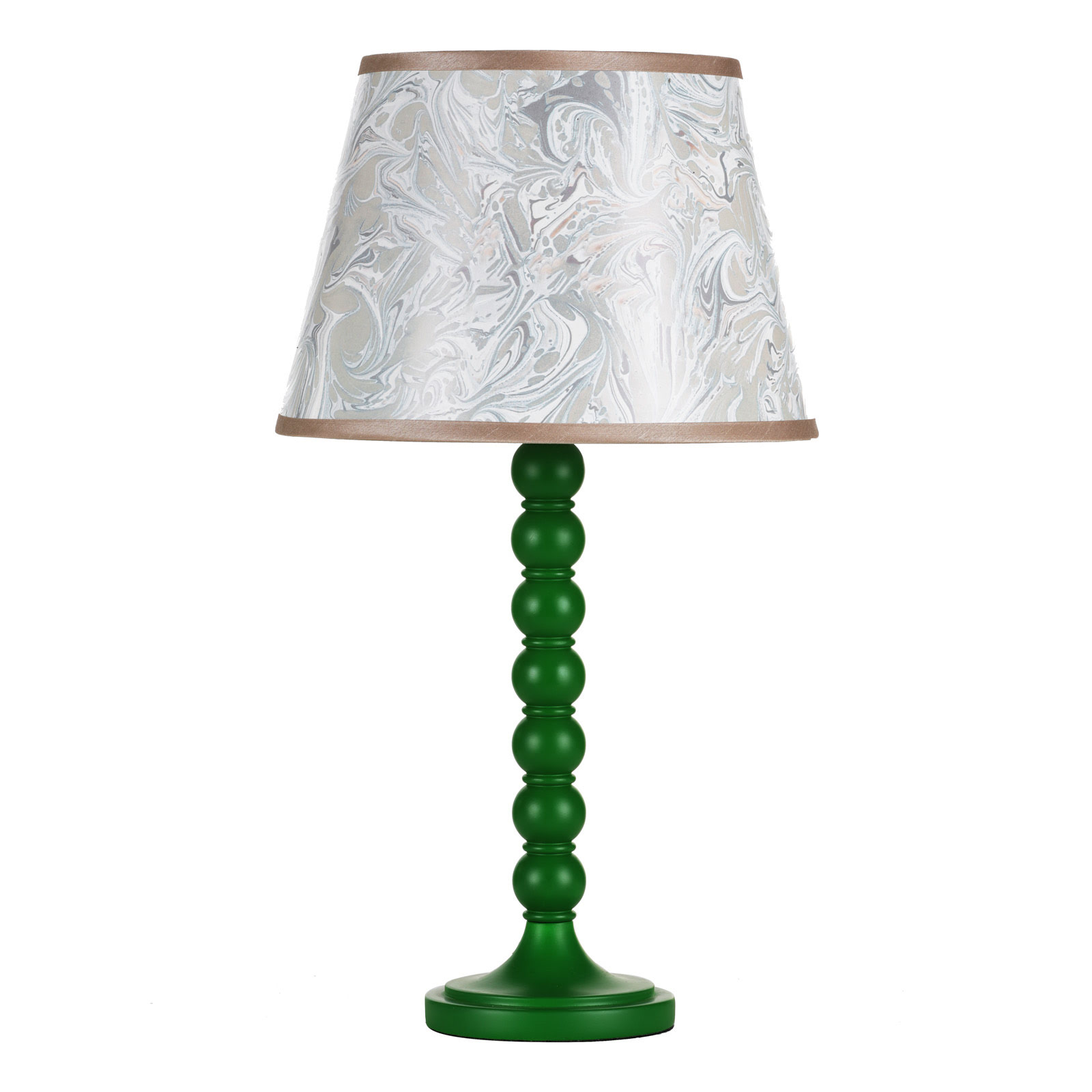 Spool Table Lamp Green With Shade