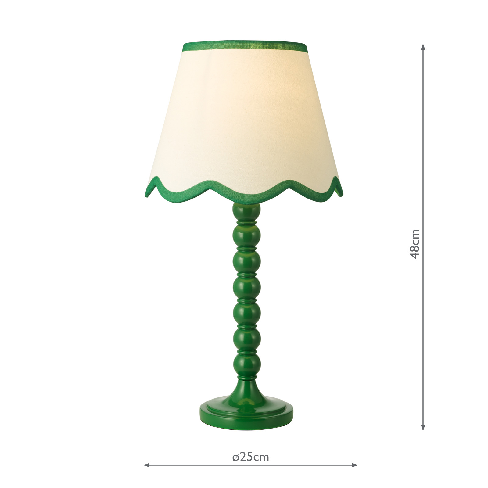Spool Table Lamp Green With Shade