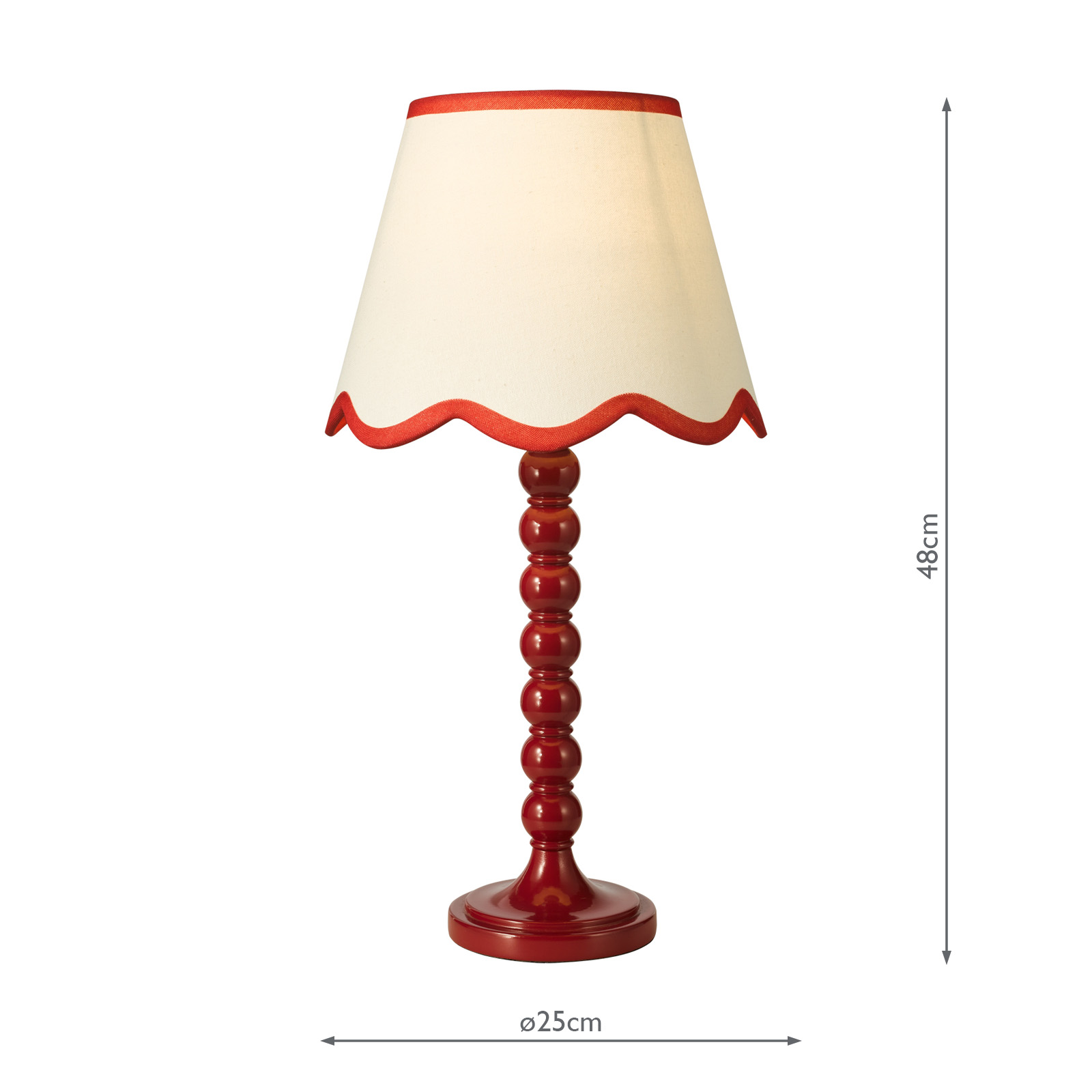 Spool Table Lamp Red With Shade