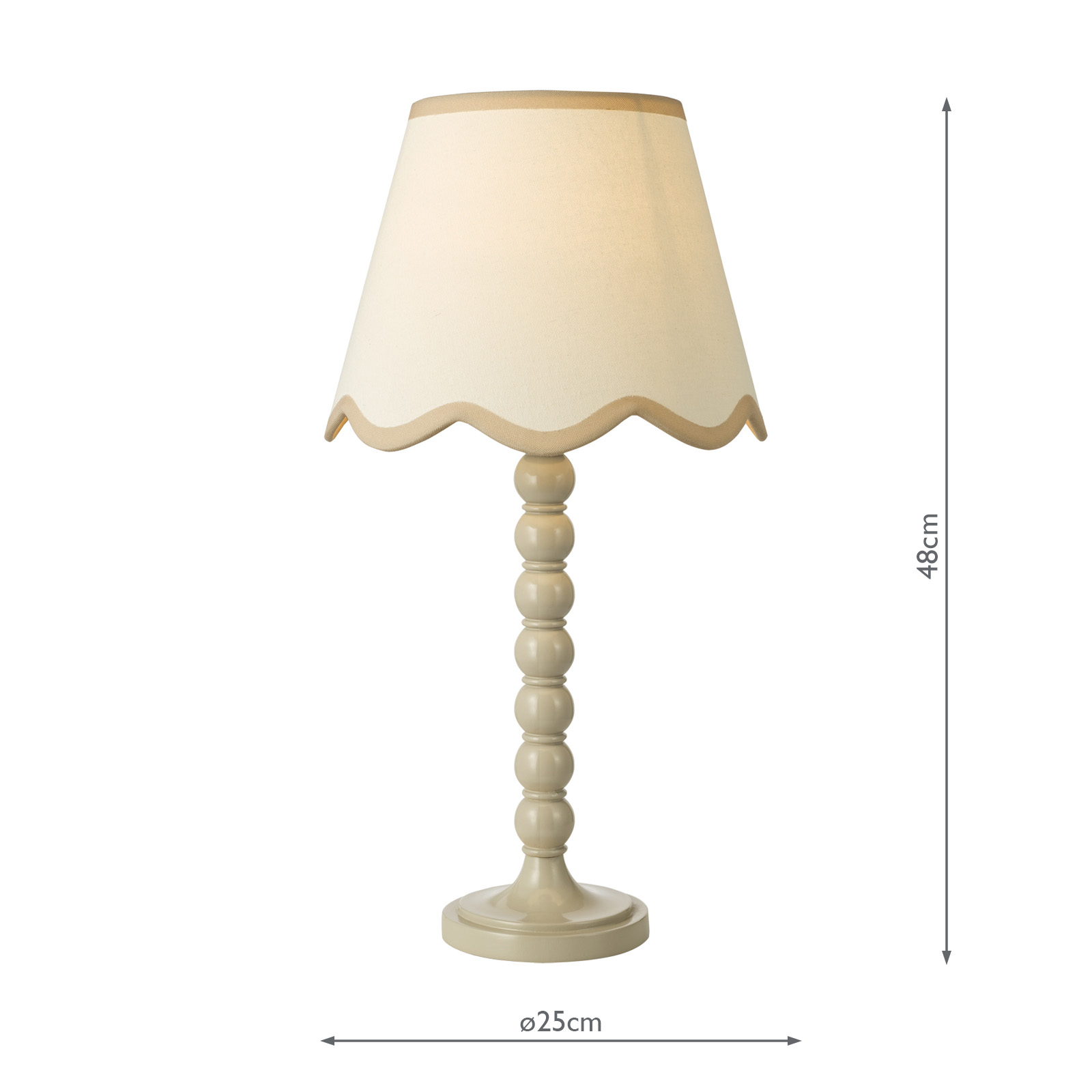Spool Table Lamp Taupe With Shade