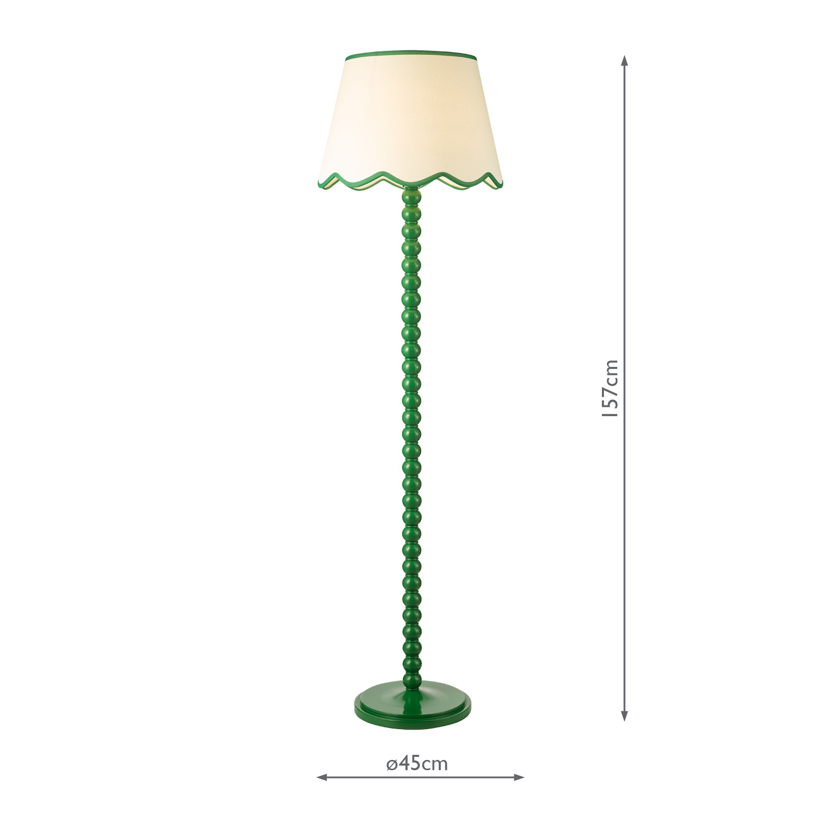 Spool Floor Lamp Green With Shade