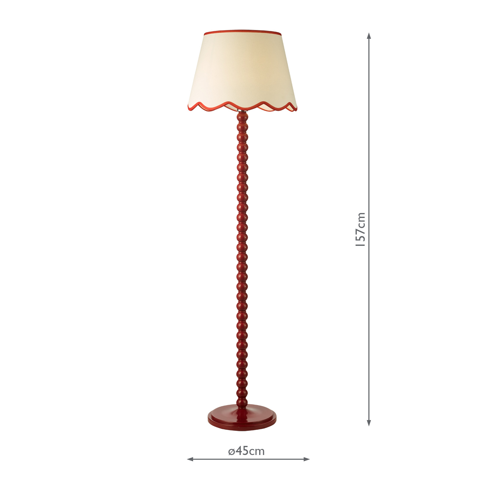 Spool Floor Lamp Red With Shade