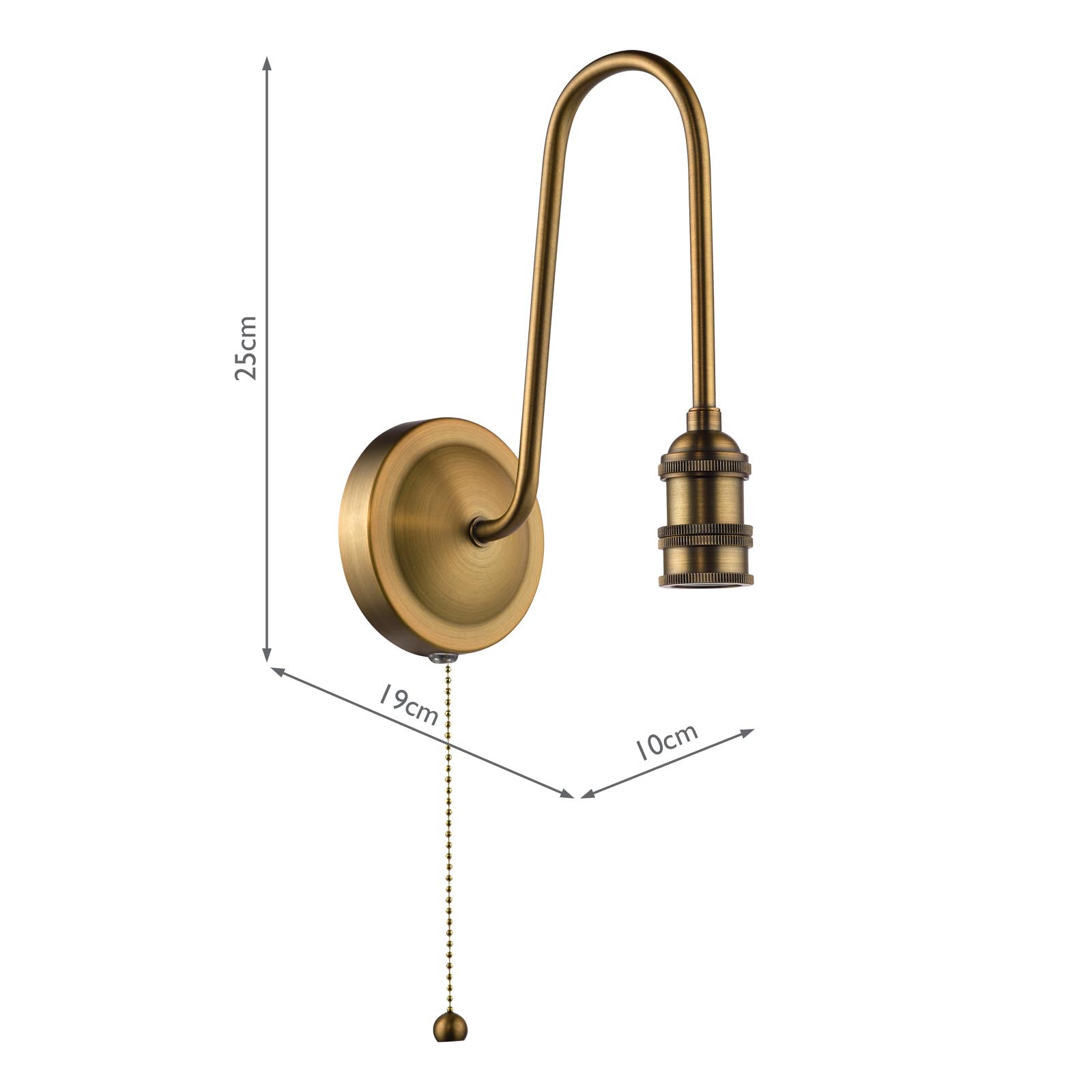 Tall Wall Light Antique Bronze Bracket Only