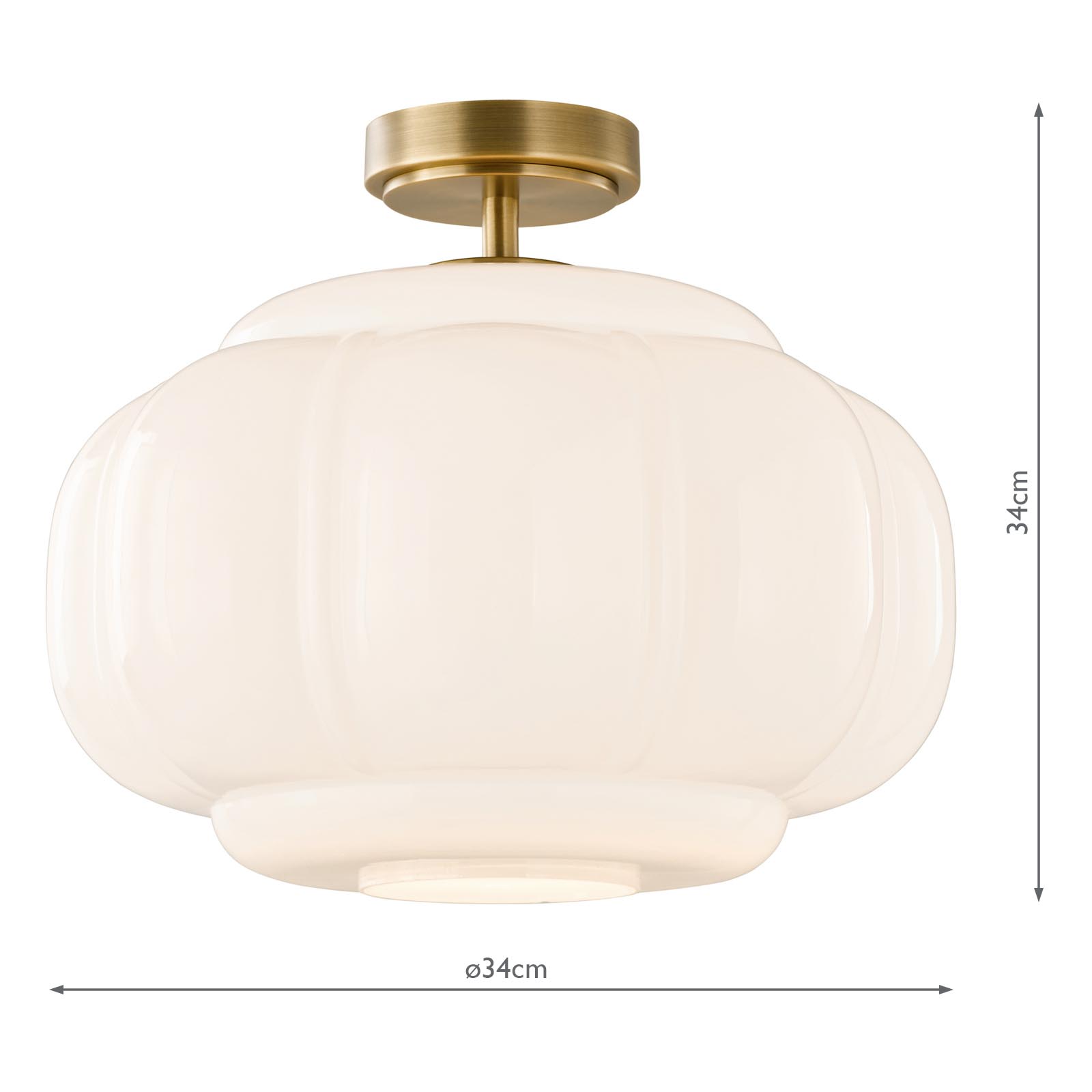 Sumitra Flush Antique Bronze and Opal Glass