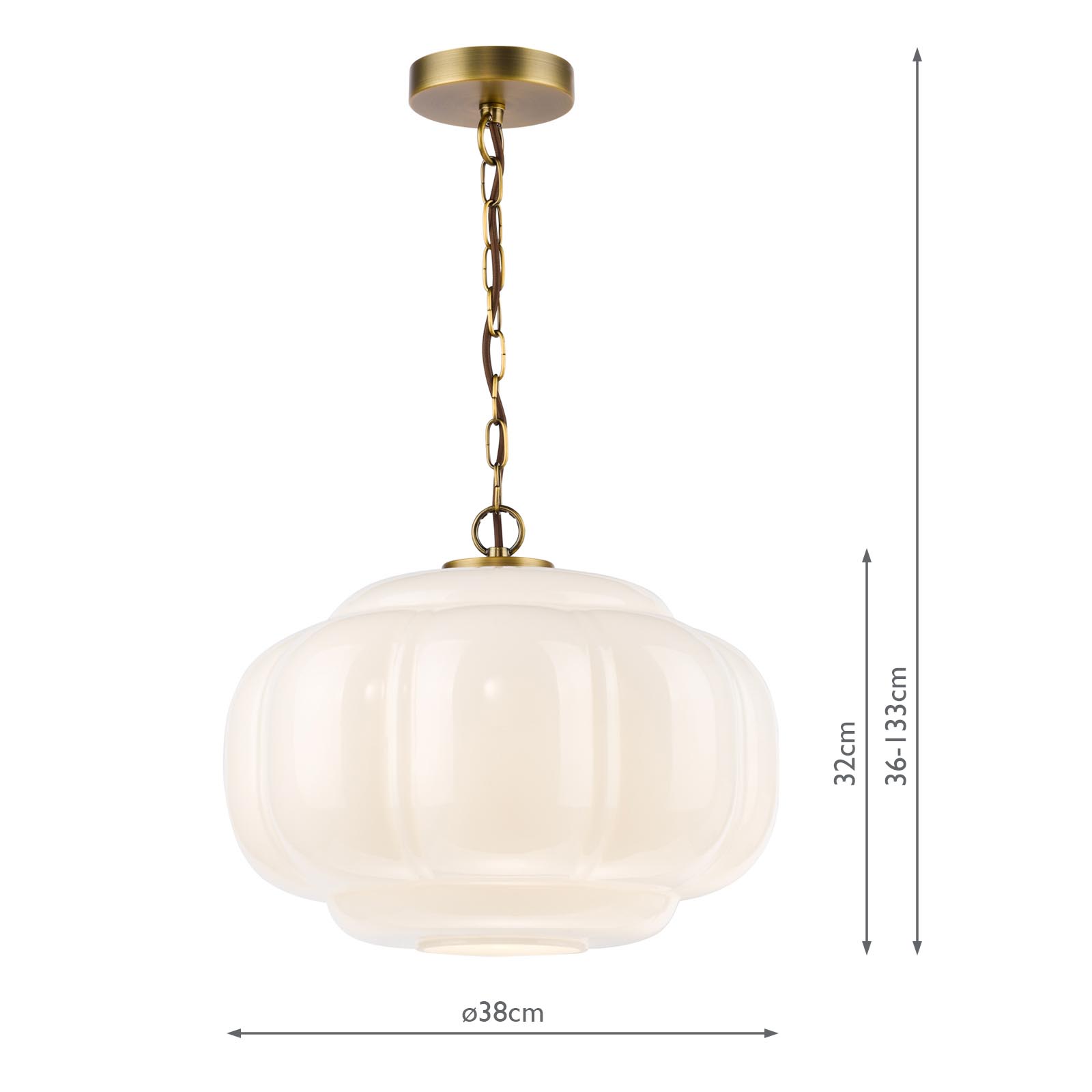 Sumitra Large Pendant Antique Bronze and Opal Glass