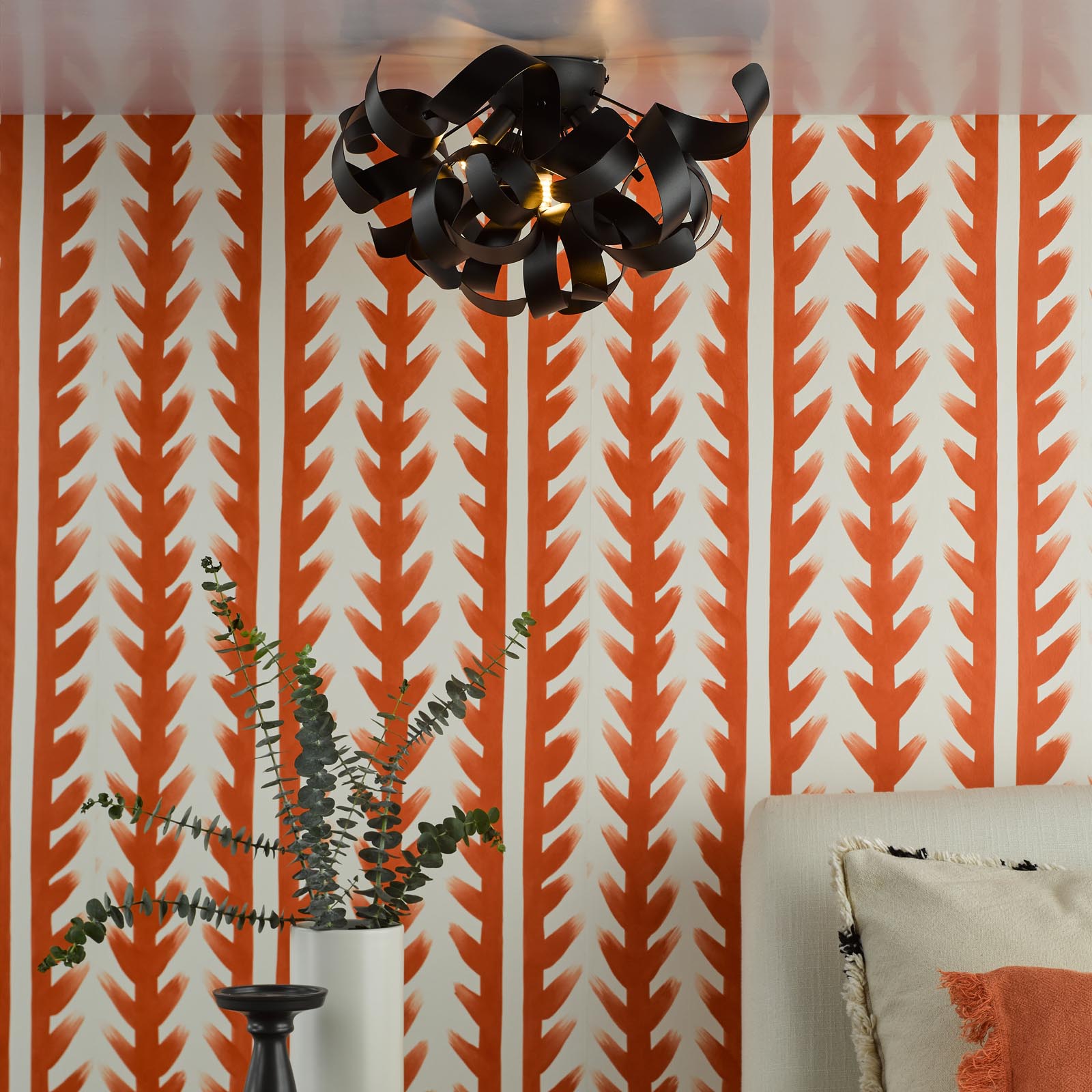 Swash 4 Light Flush Black With Black Ribbins