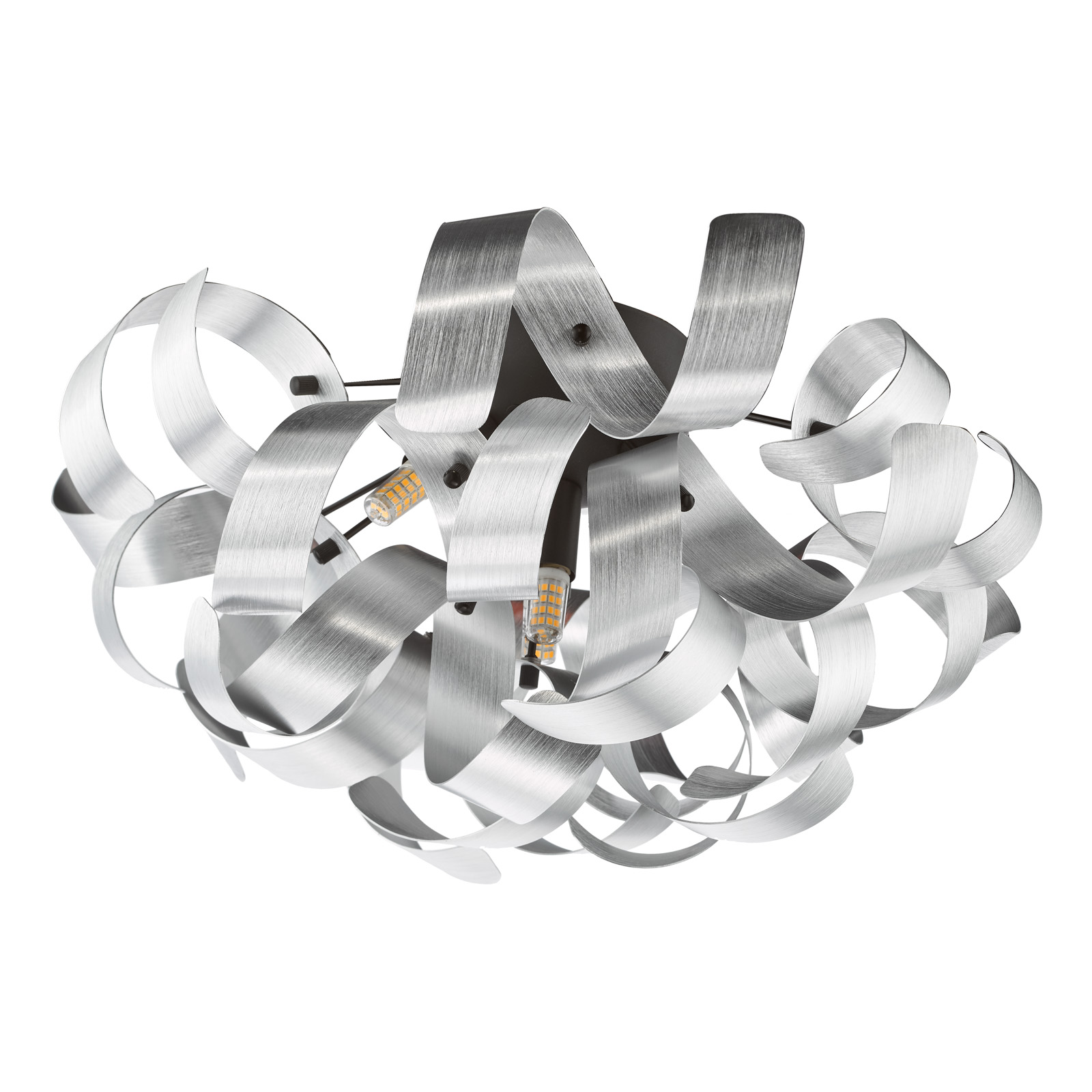 Swash 4 Light Flush Black With Aluminium Ribbons