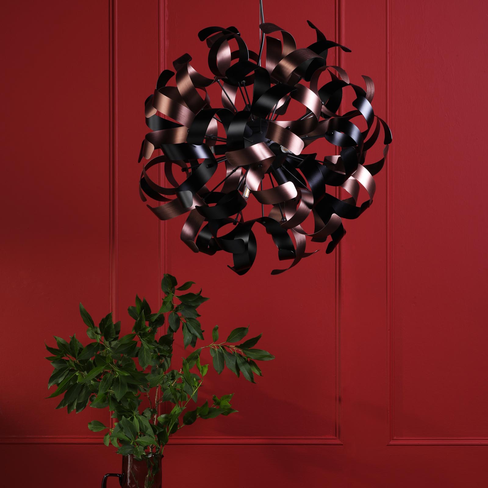 Swash 9 Light Pendant Matt Black Fitting Only