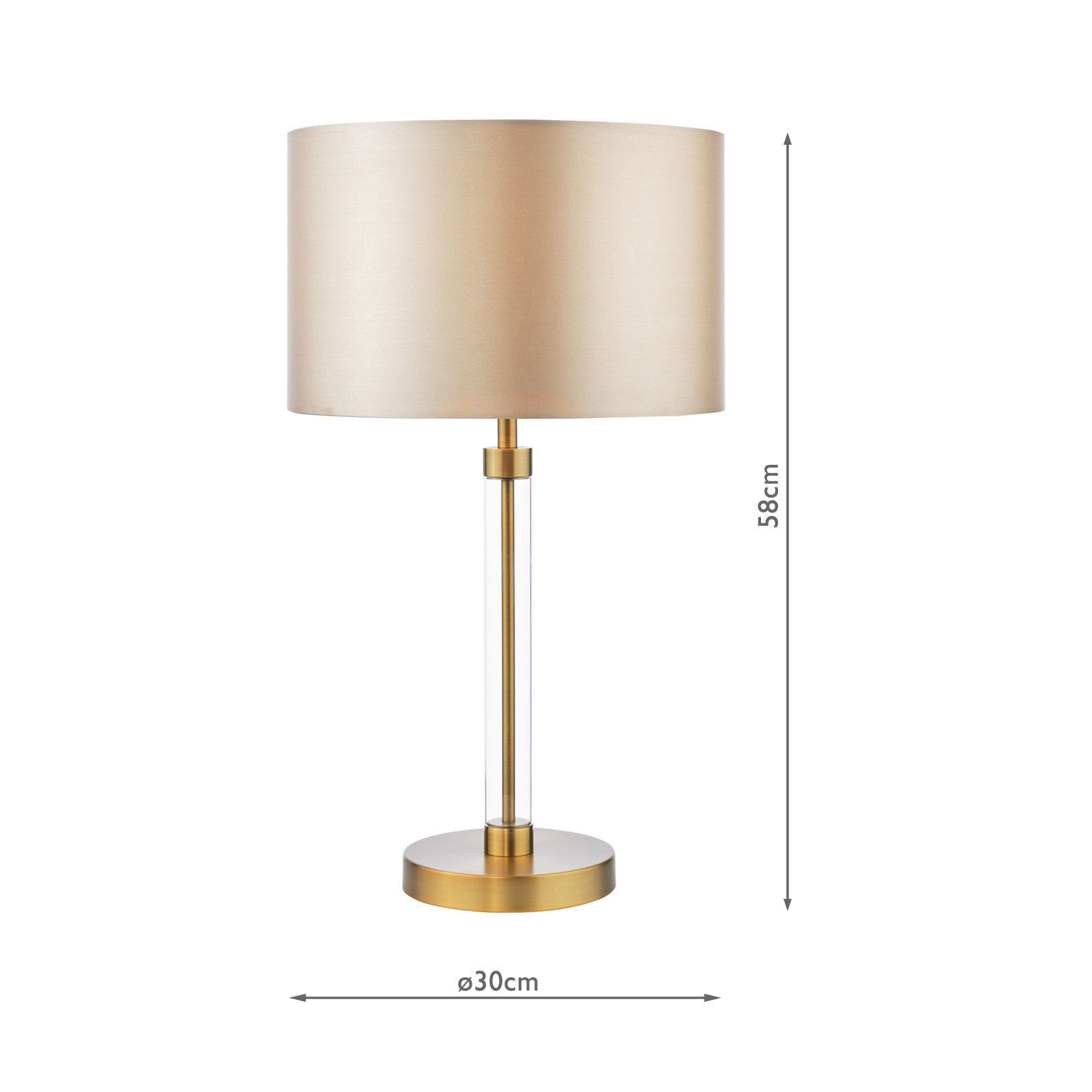 Sylvester Table Lamp Antique Brass With Shade