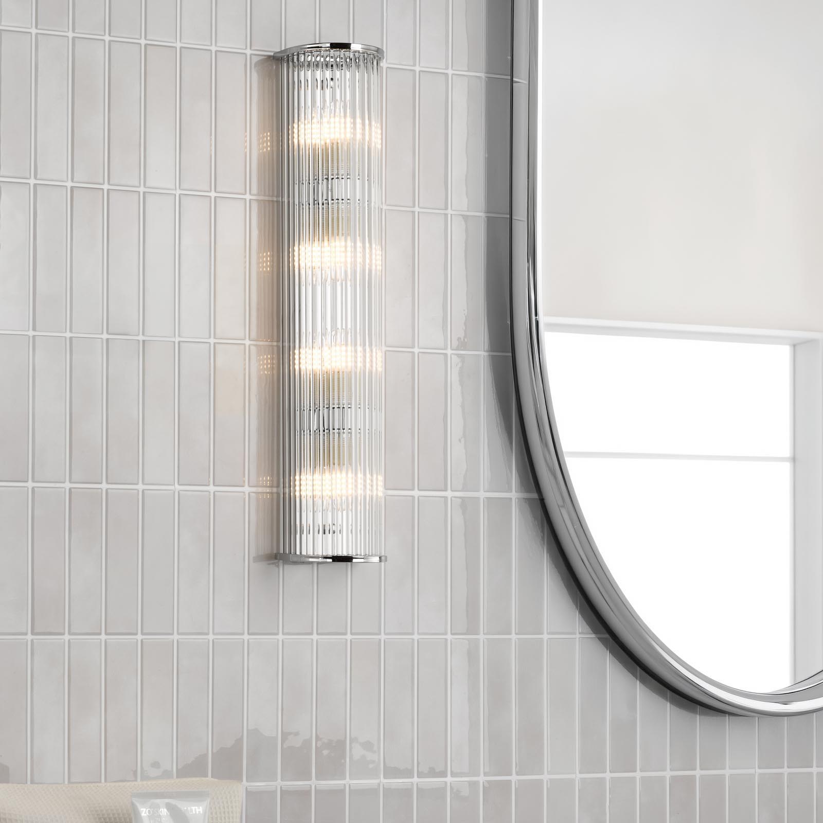 Tobiah 4 Light Bathroom Wall Light Polished Chrome and Glass IP44