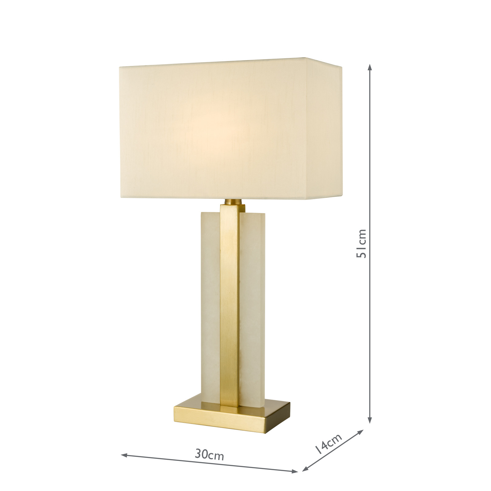 Tokori Table Lamp Alabaster and Brushed Gold With Shade
