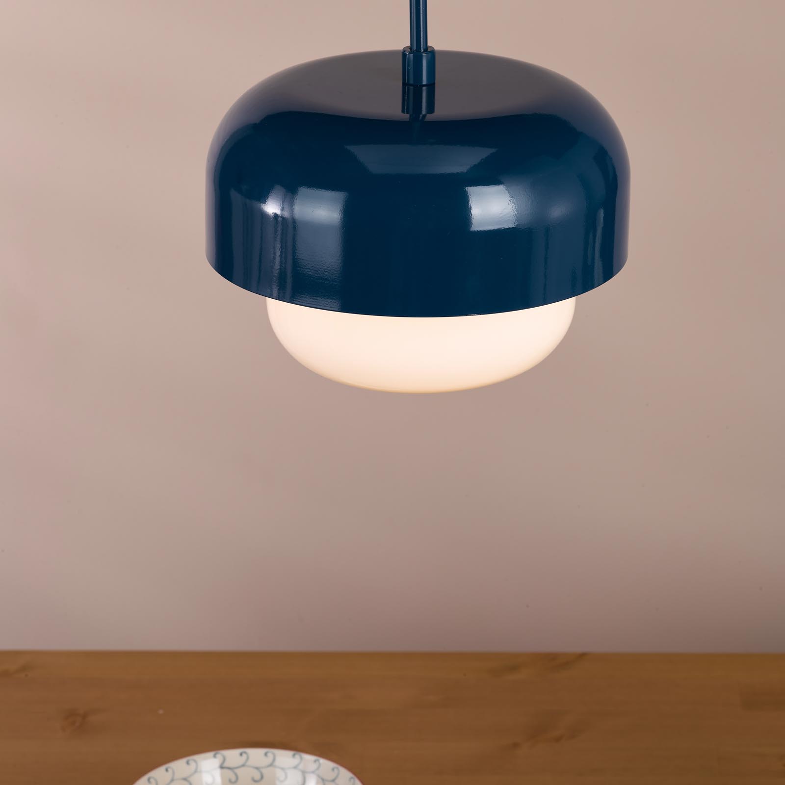 Topanga Pendant Blue and Opal Glass