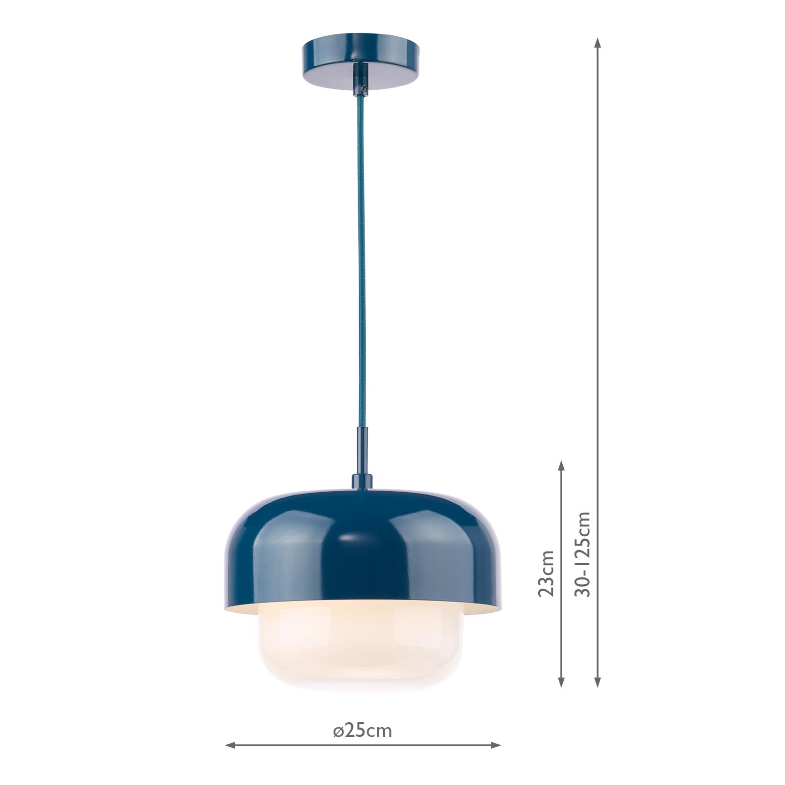 Topanga Pendant Blue and Opal Glass