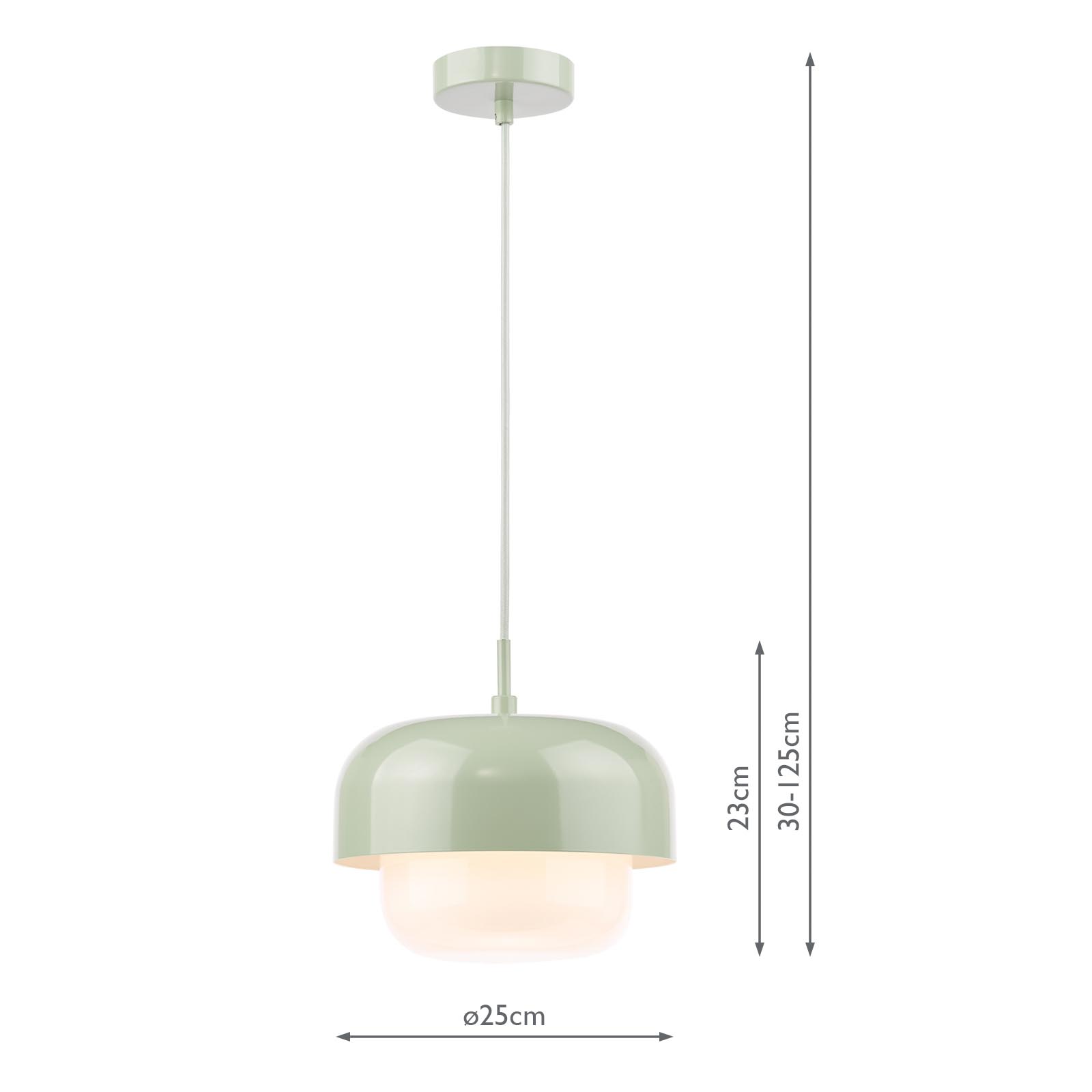 Topanga Pendant Green and Opal Glass