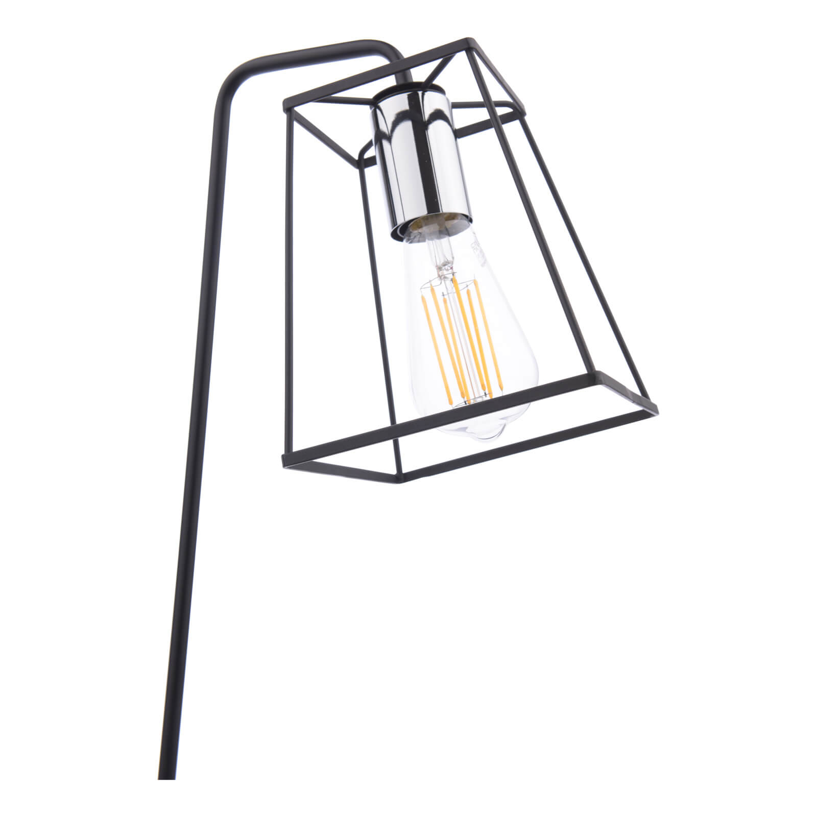 Tower Table Lamp Matt Black and Polished Chrome