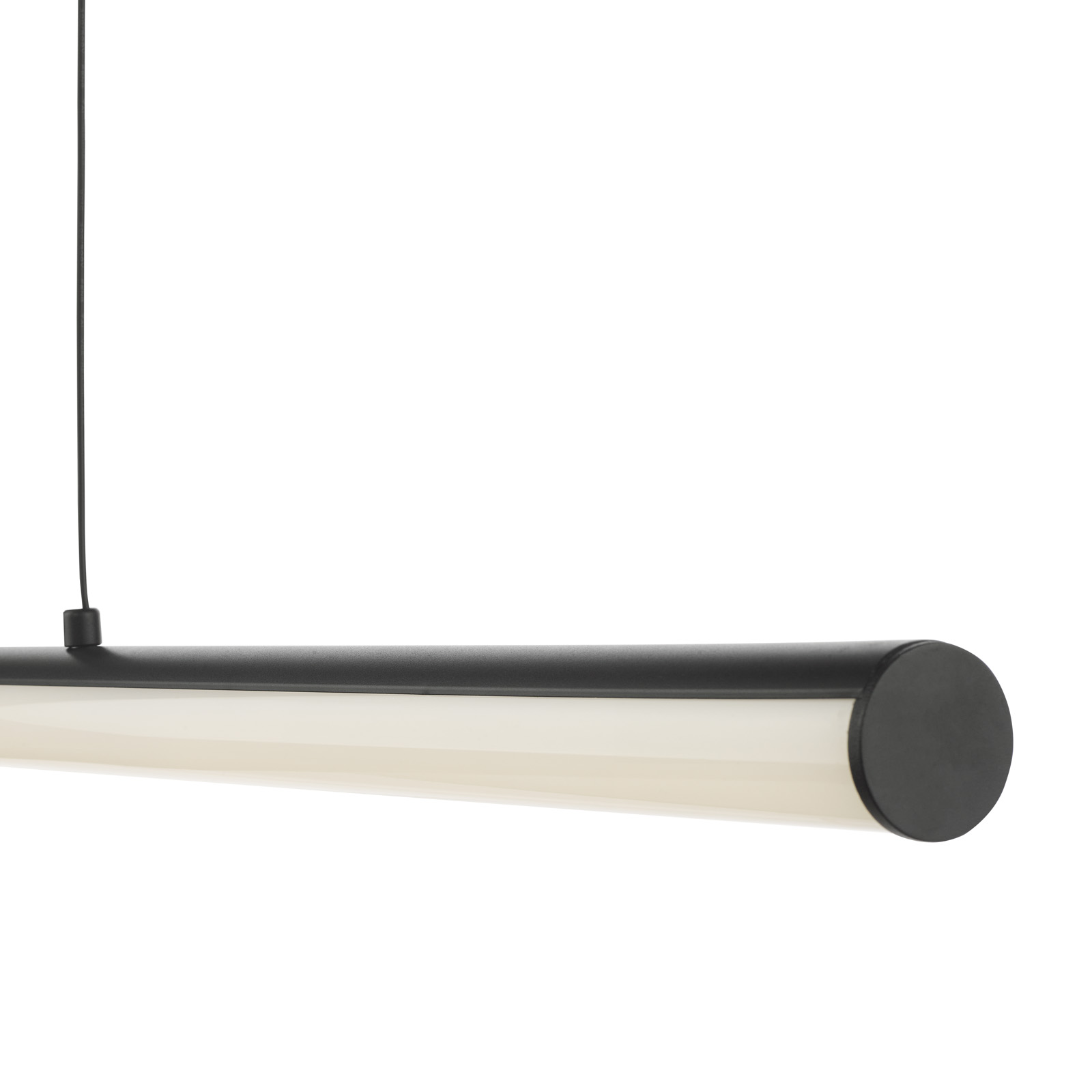 Tube Bar Pendant Satin Black and Opal LED