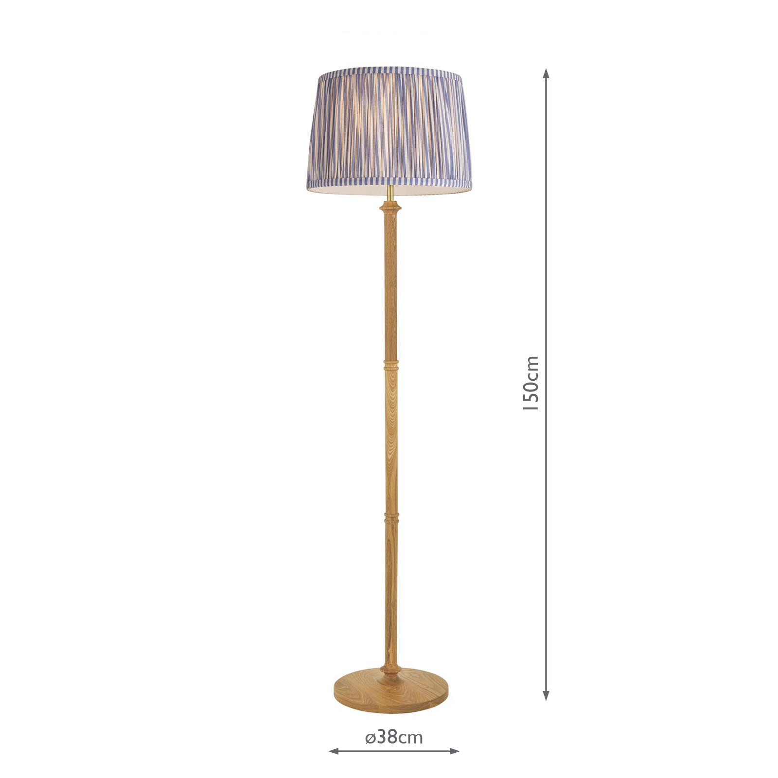 Joules Hardwick Floor Lamp Wood and Matt Antique Brass With Shade