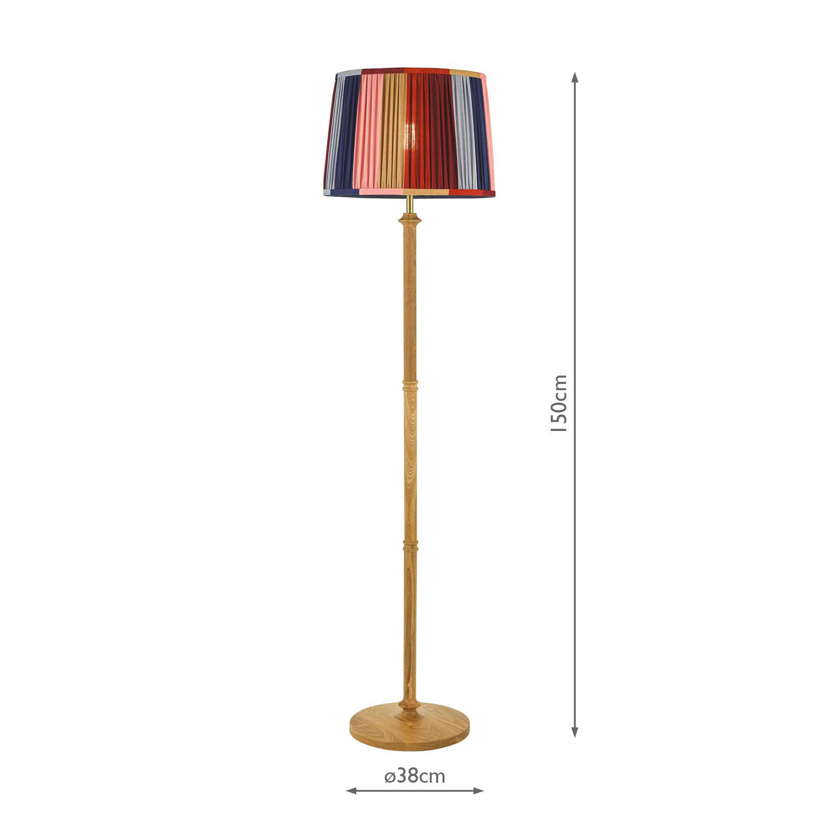 Joules Hardwick Floor Lamp Wood and Matt Antique Brass With Shade
