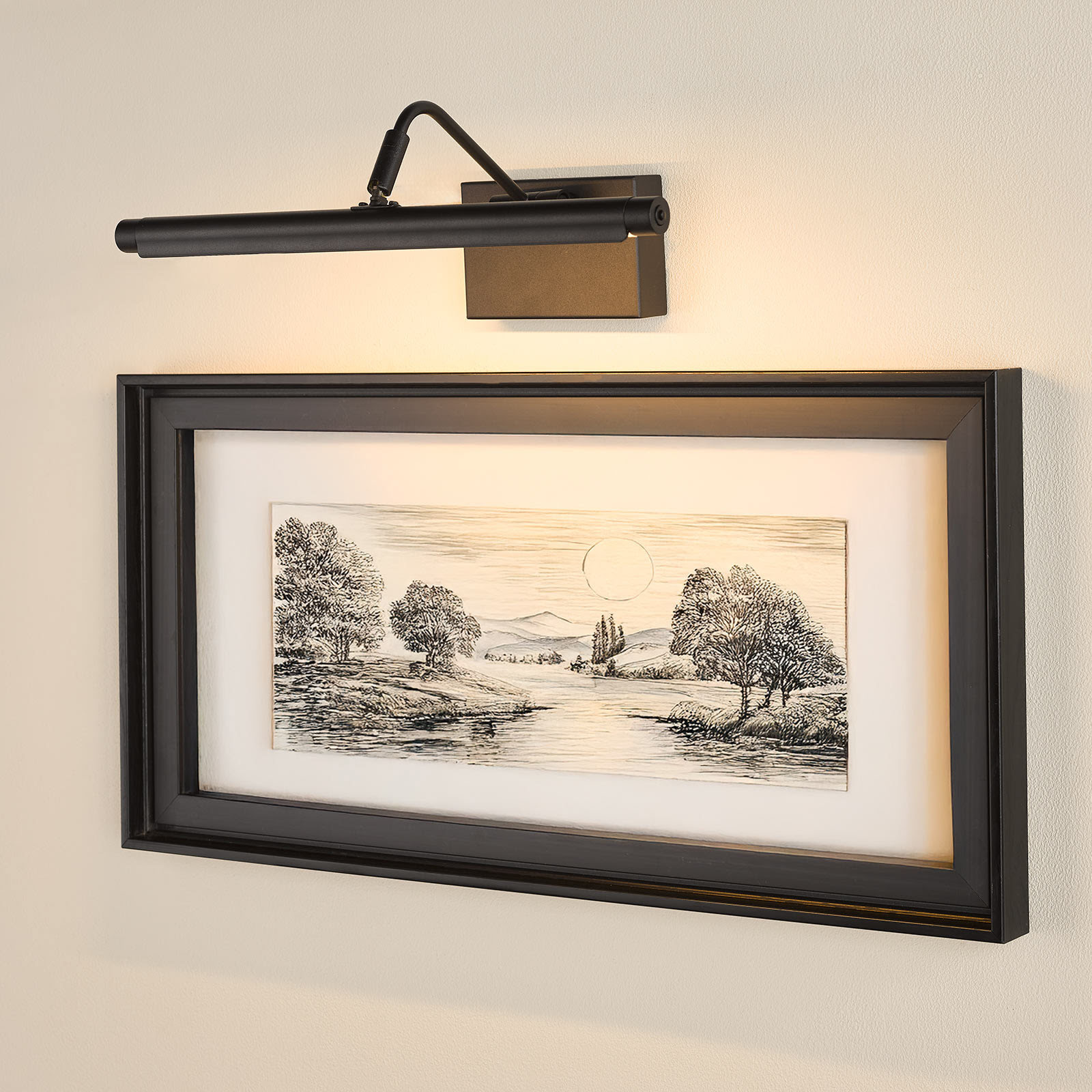 Tyrus 35cm Picture Light Satin Black LED